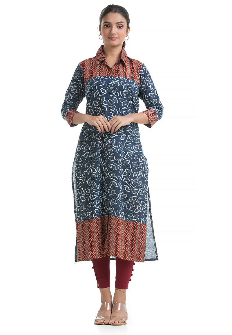 Indigo Collar Kurti