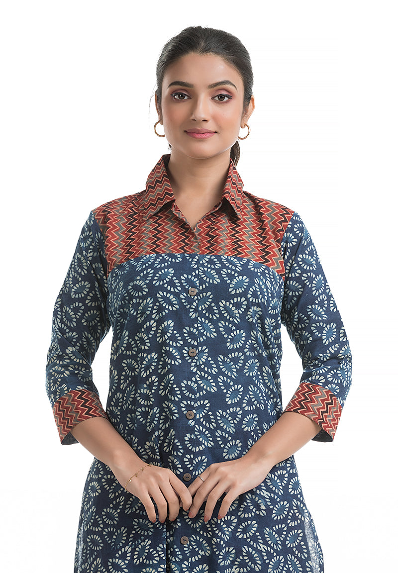 Indigo Collar Kurti