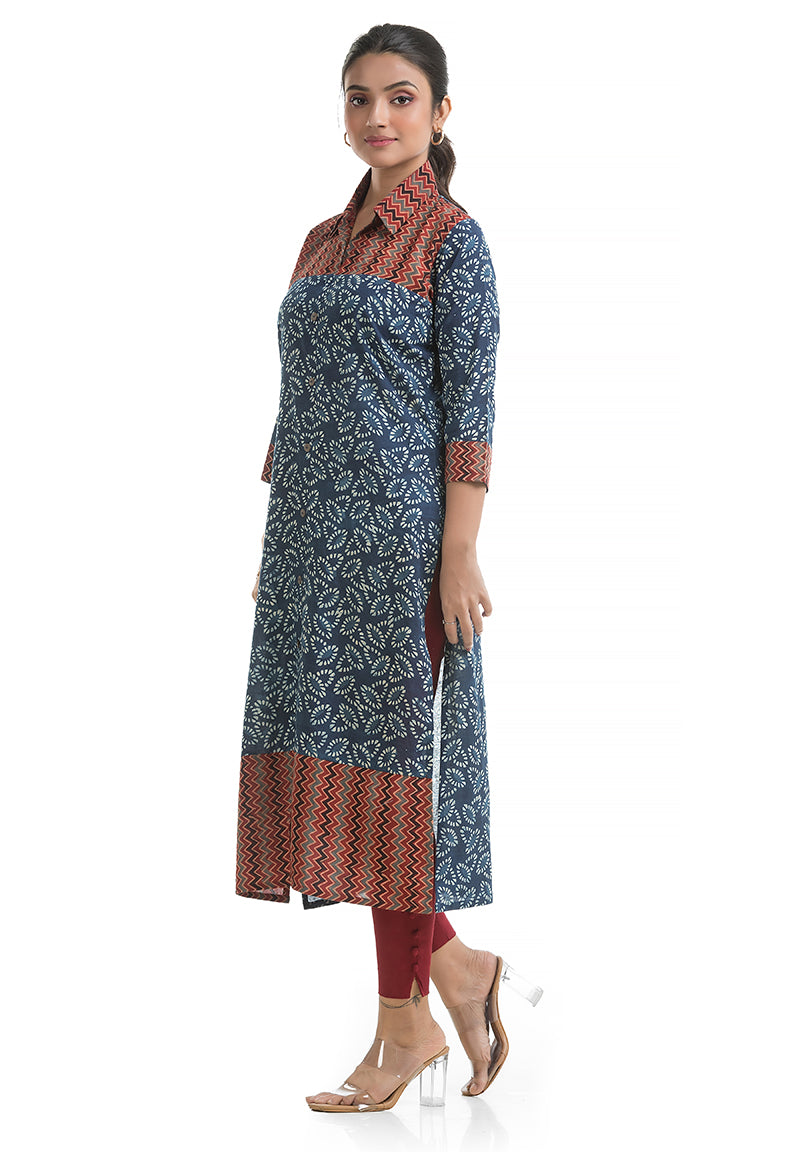 Indigo Collar Kurti