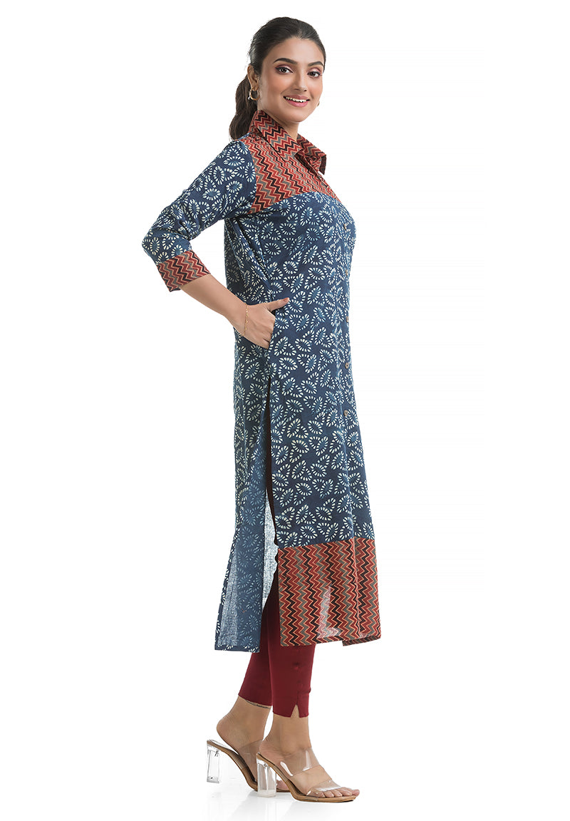 Indigo Collar Kurti