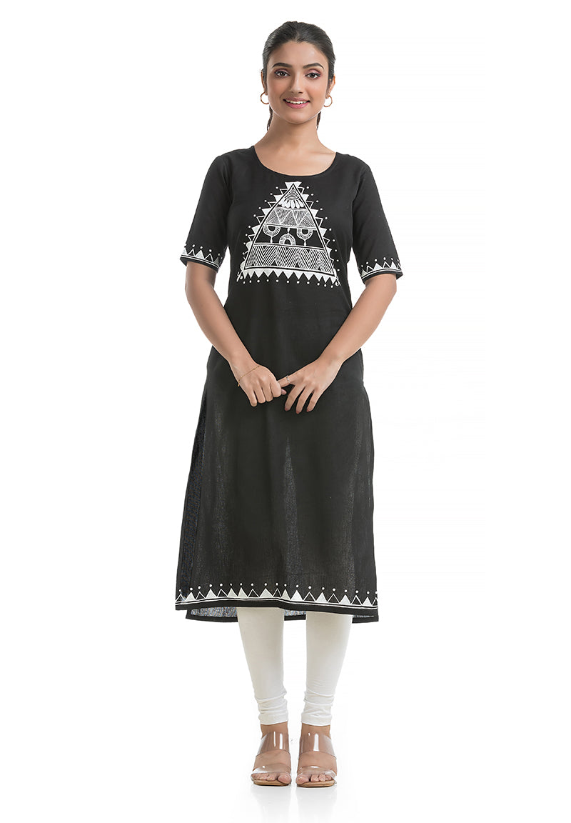 Black Hand Painted Kurti