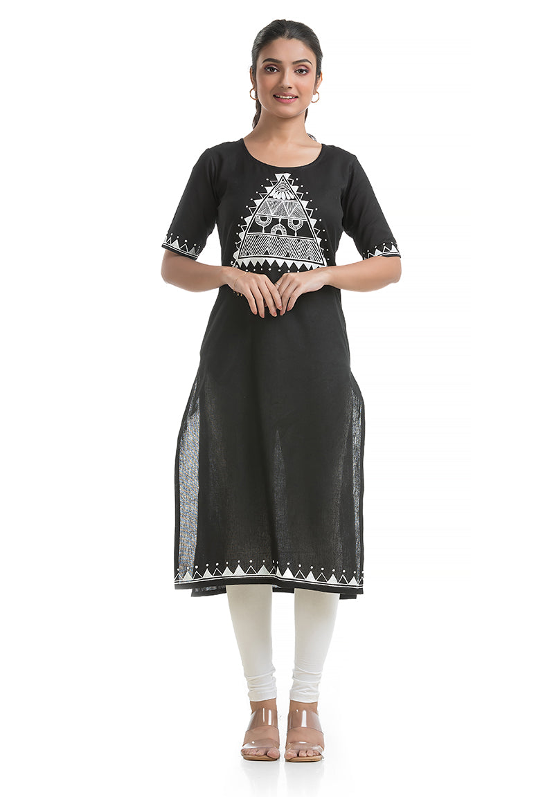 Black Hand Painted Kurti