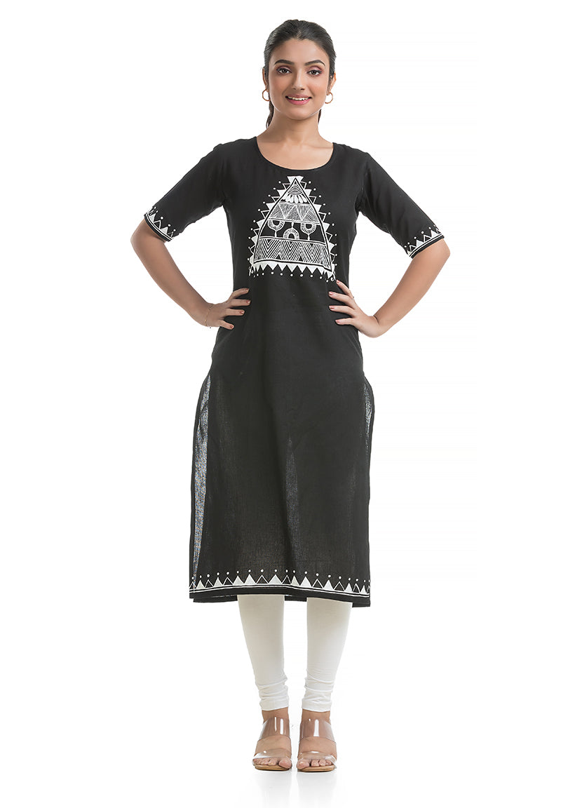 Black Hand Painted Kurti