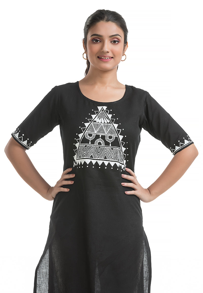 Black Hand Painted Kurti