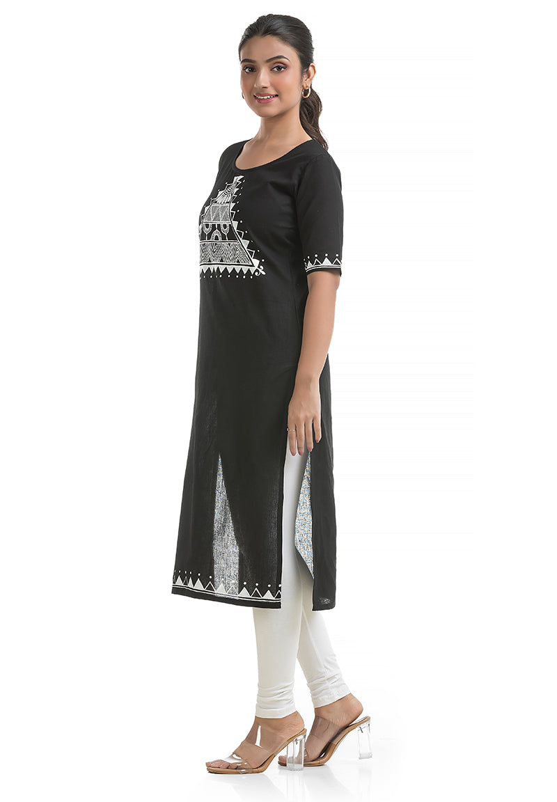 Black Hand Painted Kurti