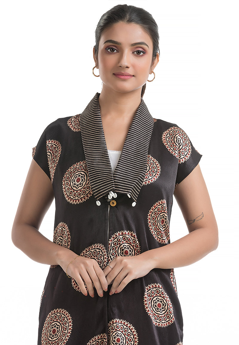 Women's Black Silk Shrug