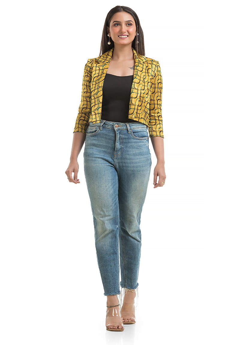 Mustard Yellow Trendy Short Jacket