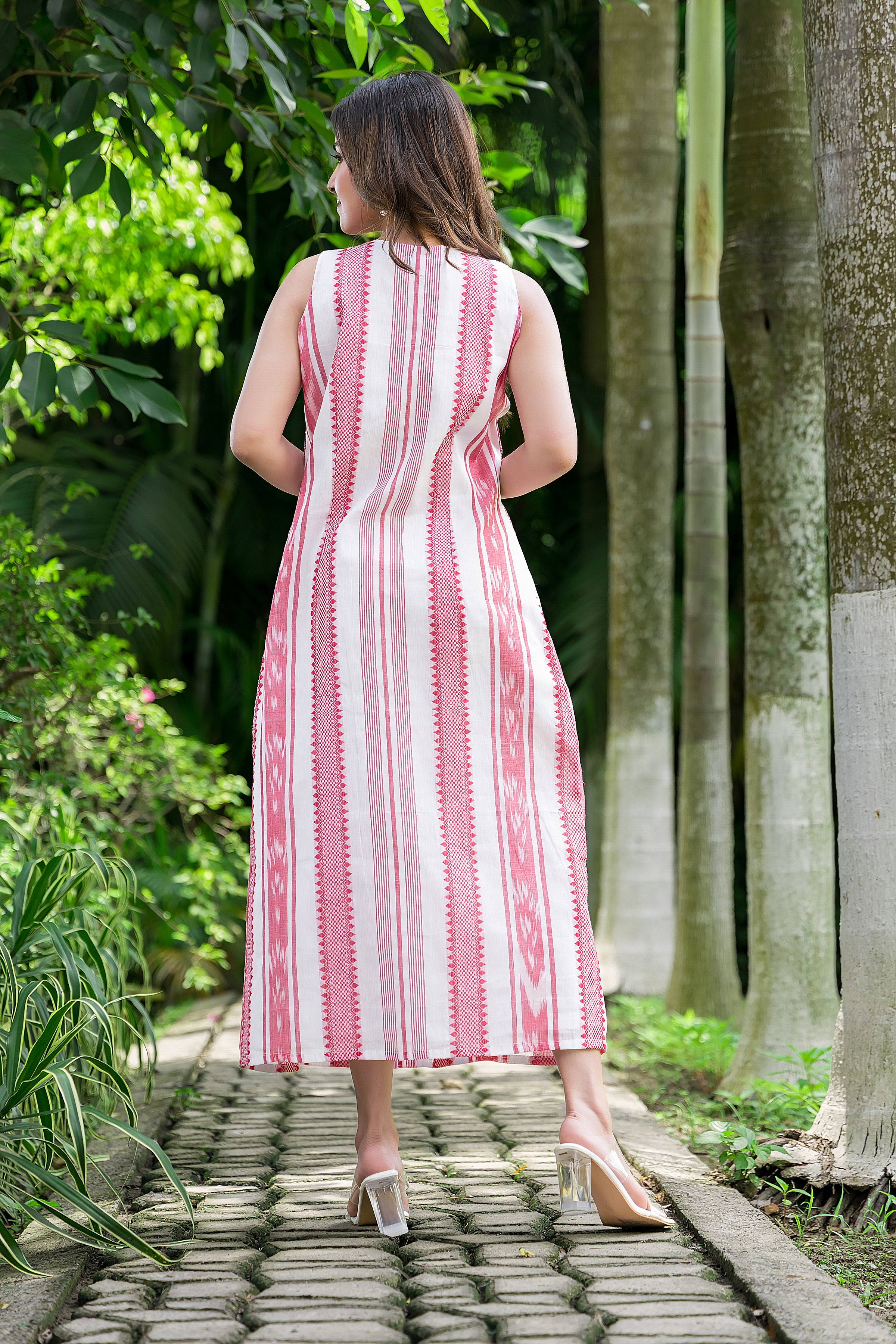 Women's Cotton Blue Dhaniakhali Dress