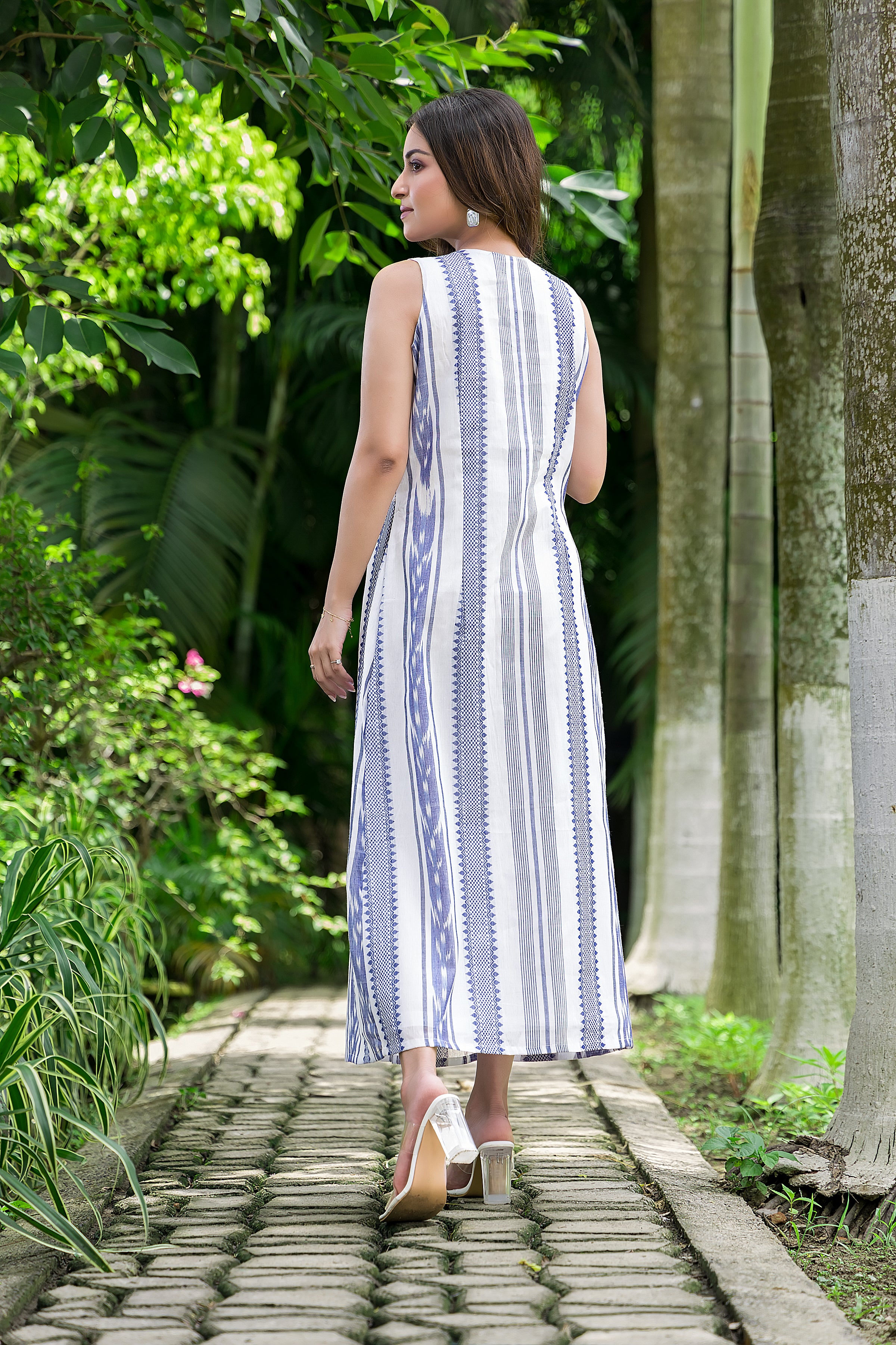 Women's Cotton Red Dhaniakhali Dress