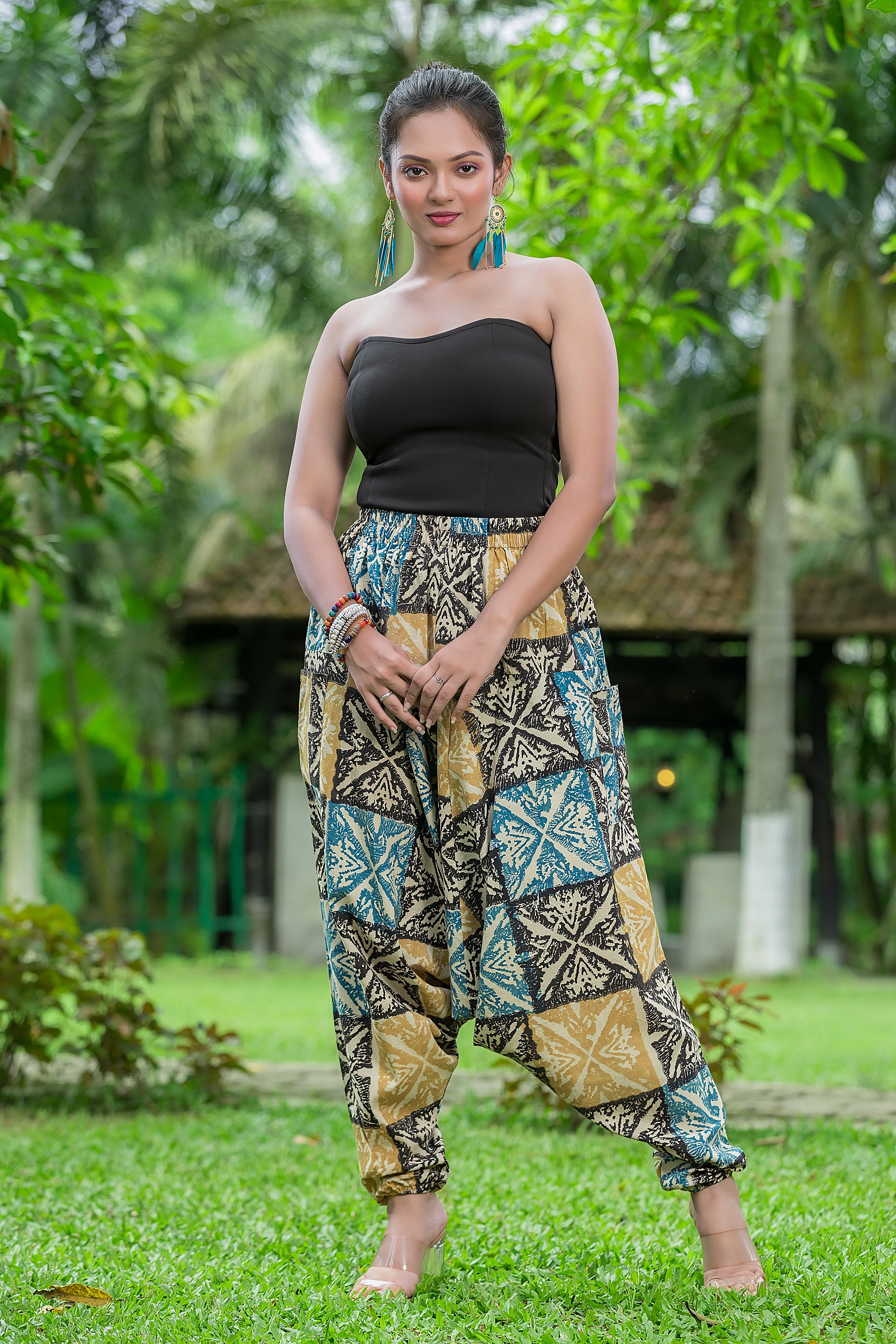 Women's Multicolour Cotton Harem Pant