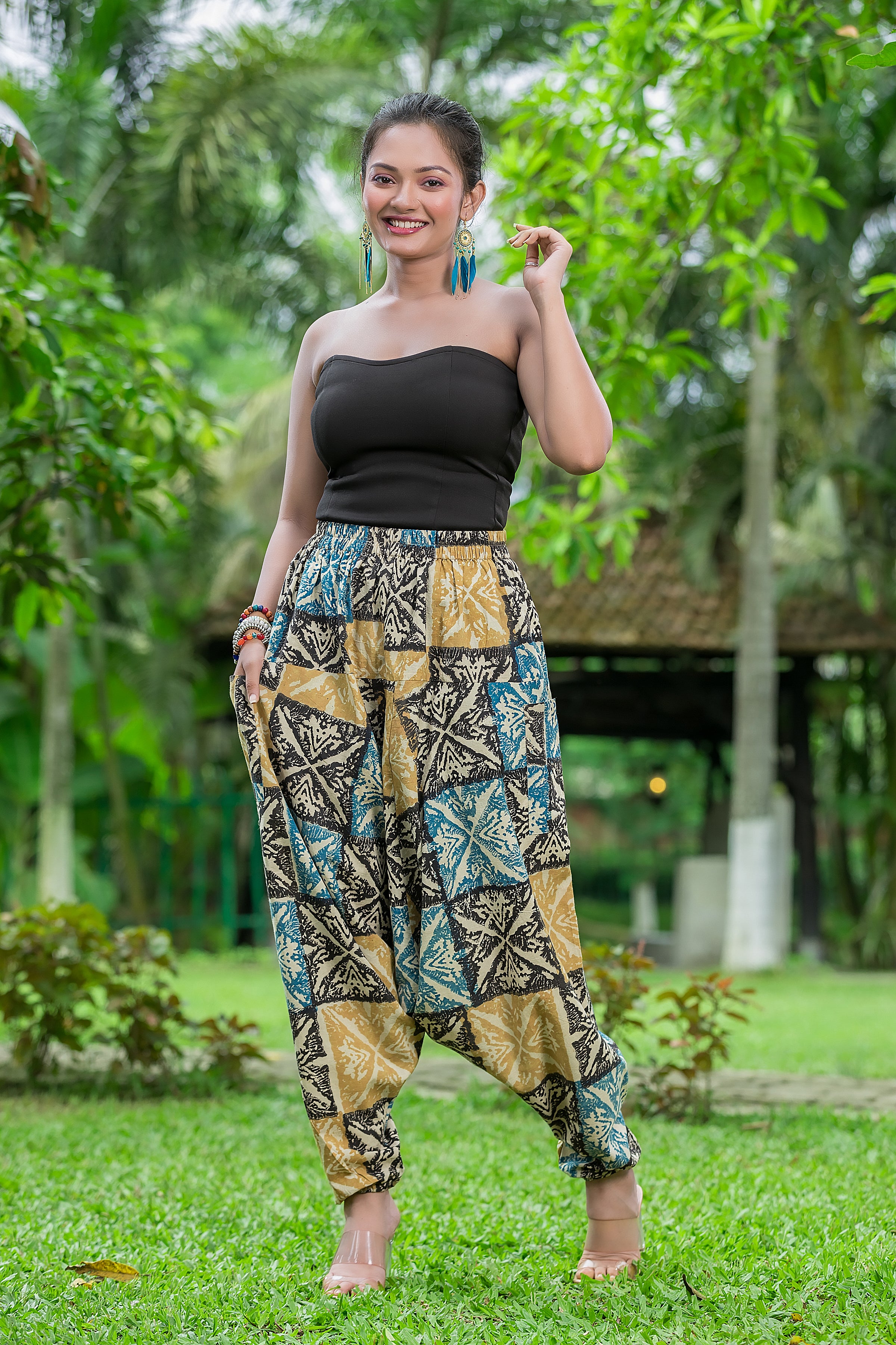 Women's Multicolour Cotton Harem Pant