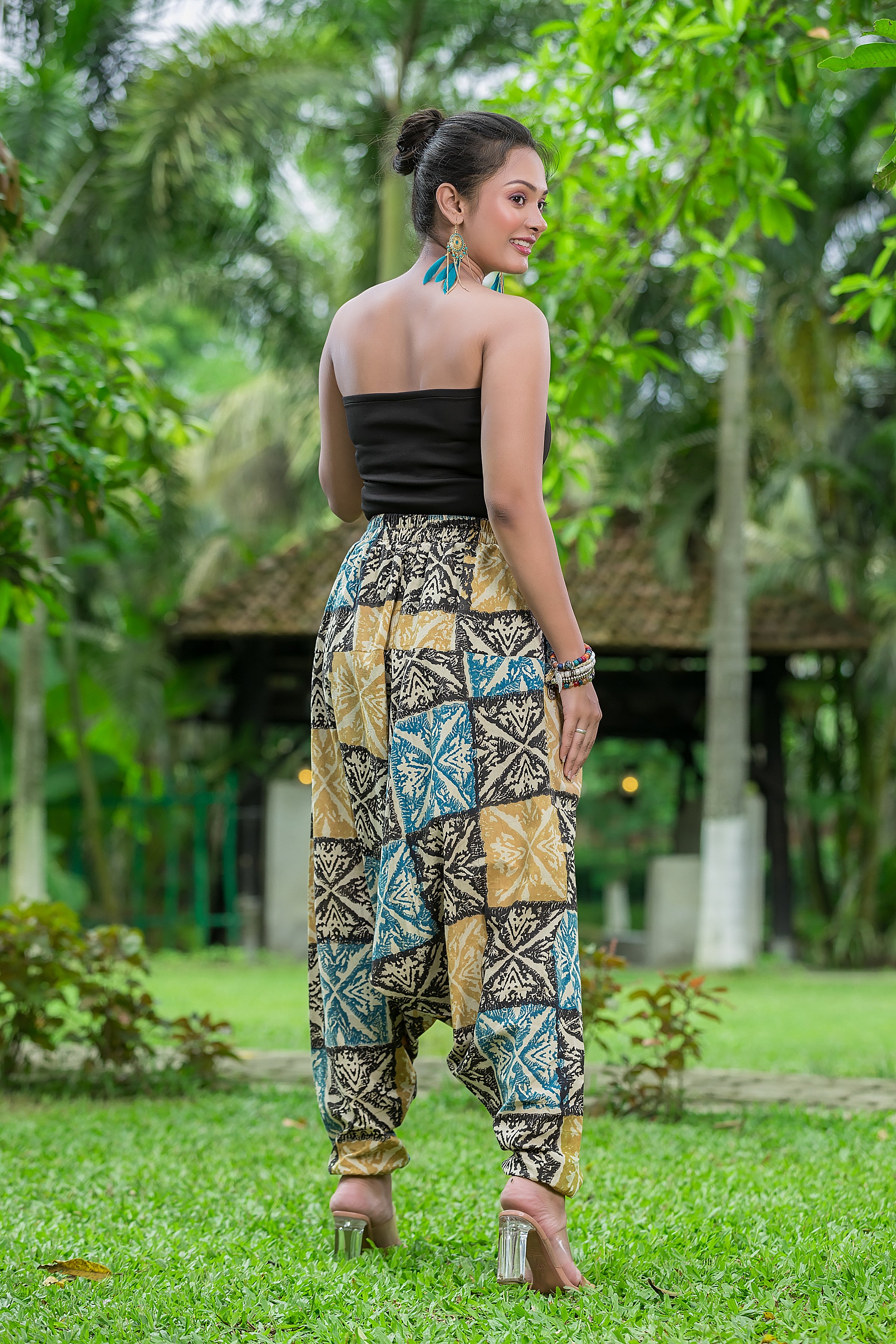 Women's Multicolour Cotton Harem Pant