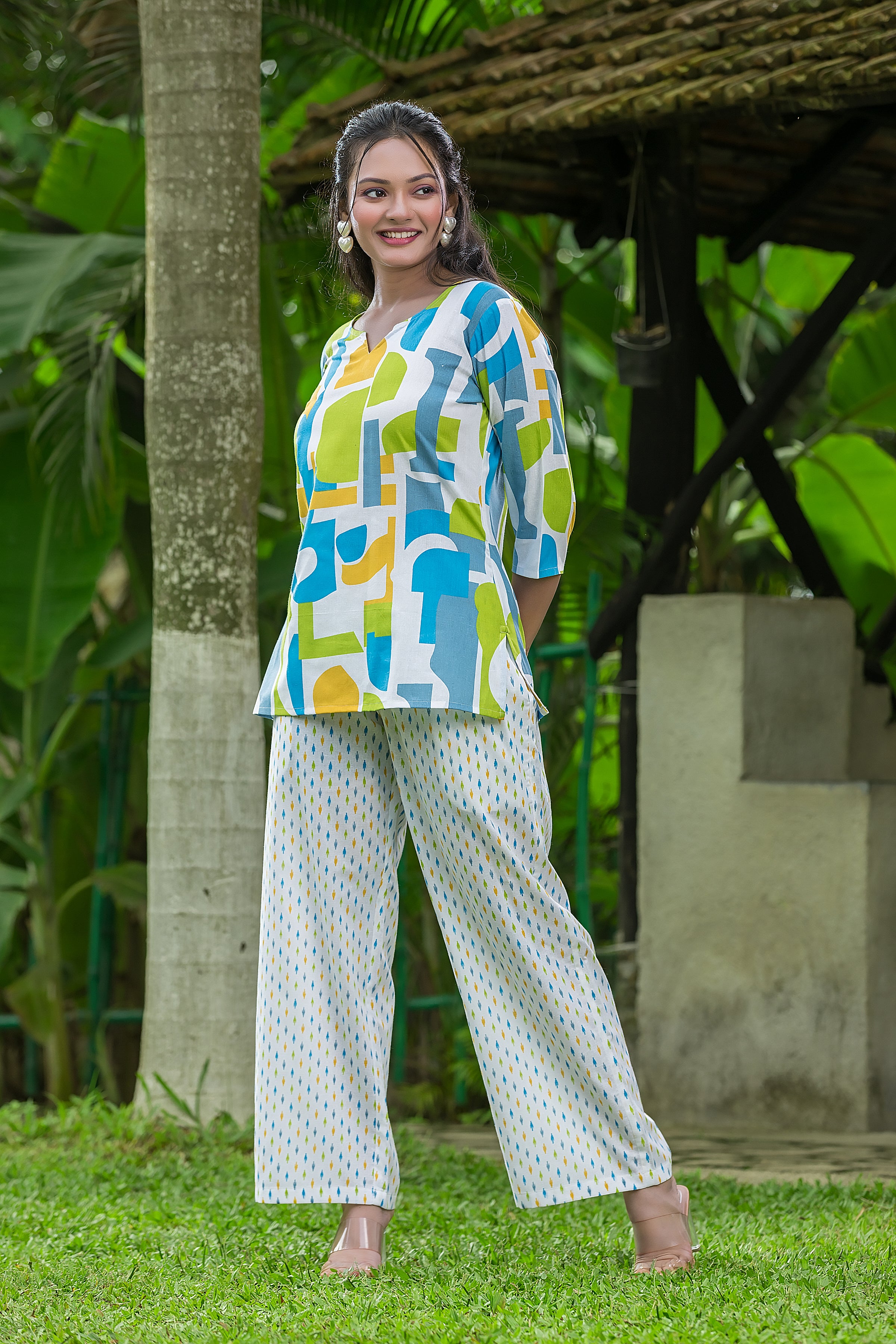 Women's Multicolour Cotton Co-ord Set
