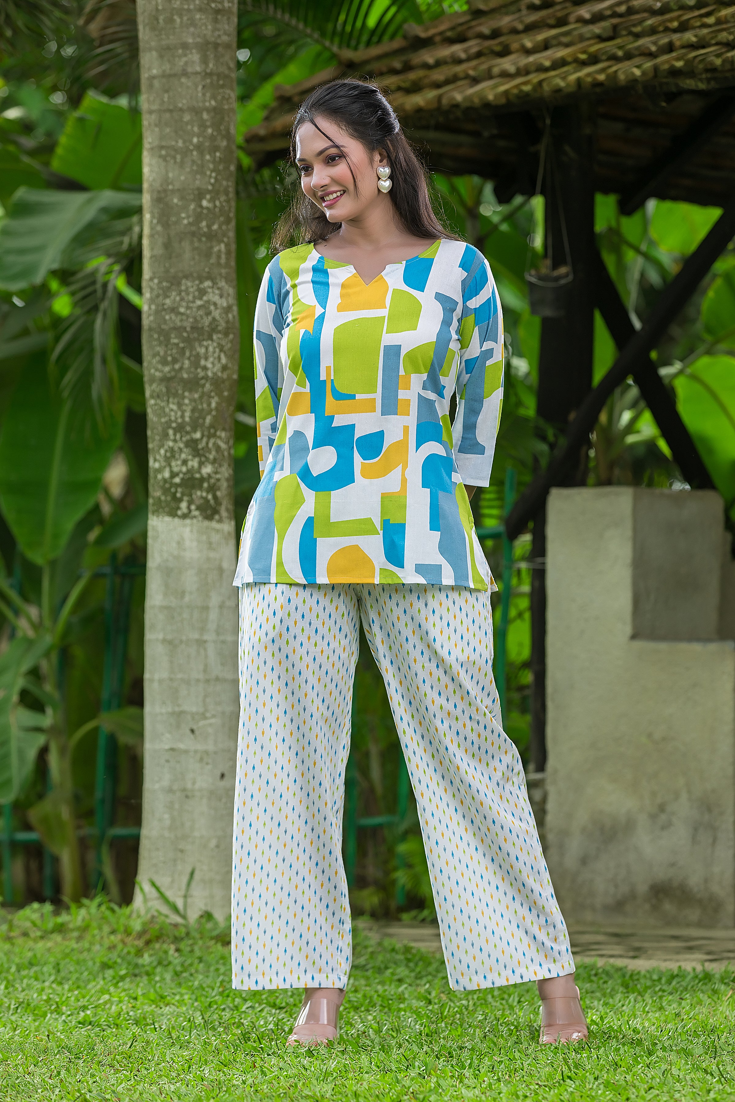 Women's Multicolour Cotton Co-ord Set