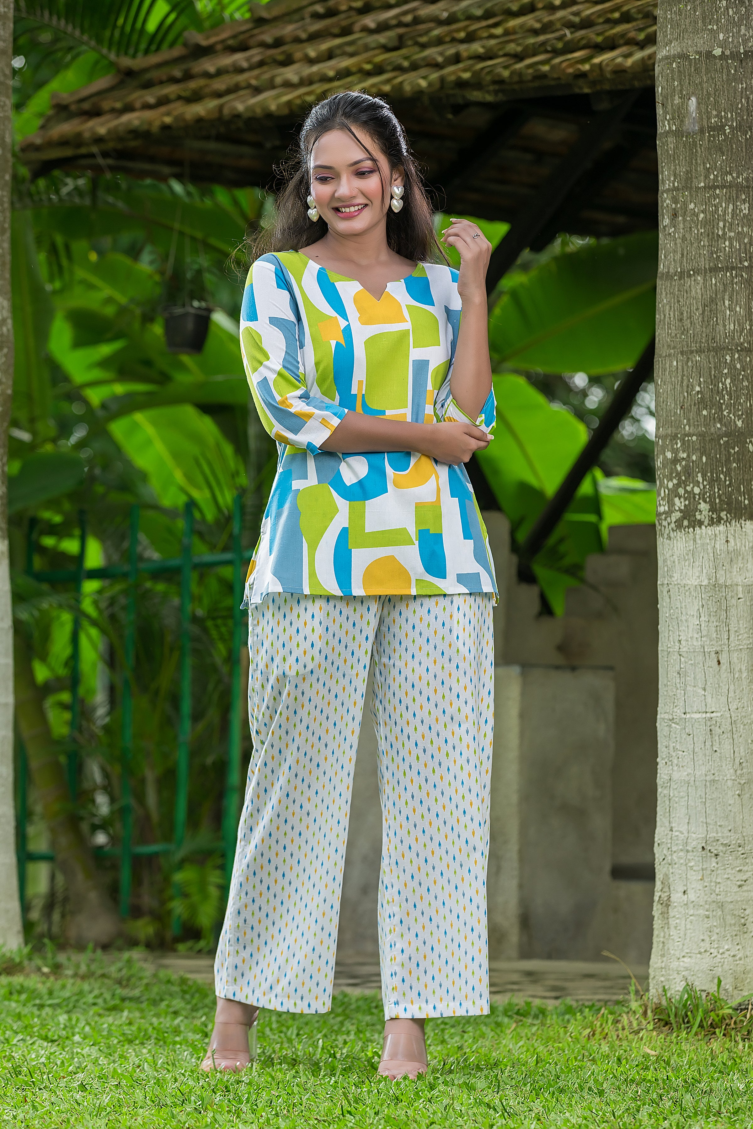 Women's Multicolour Cotton Co-ord Set