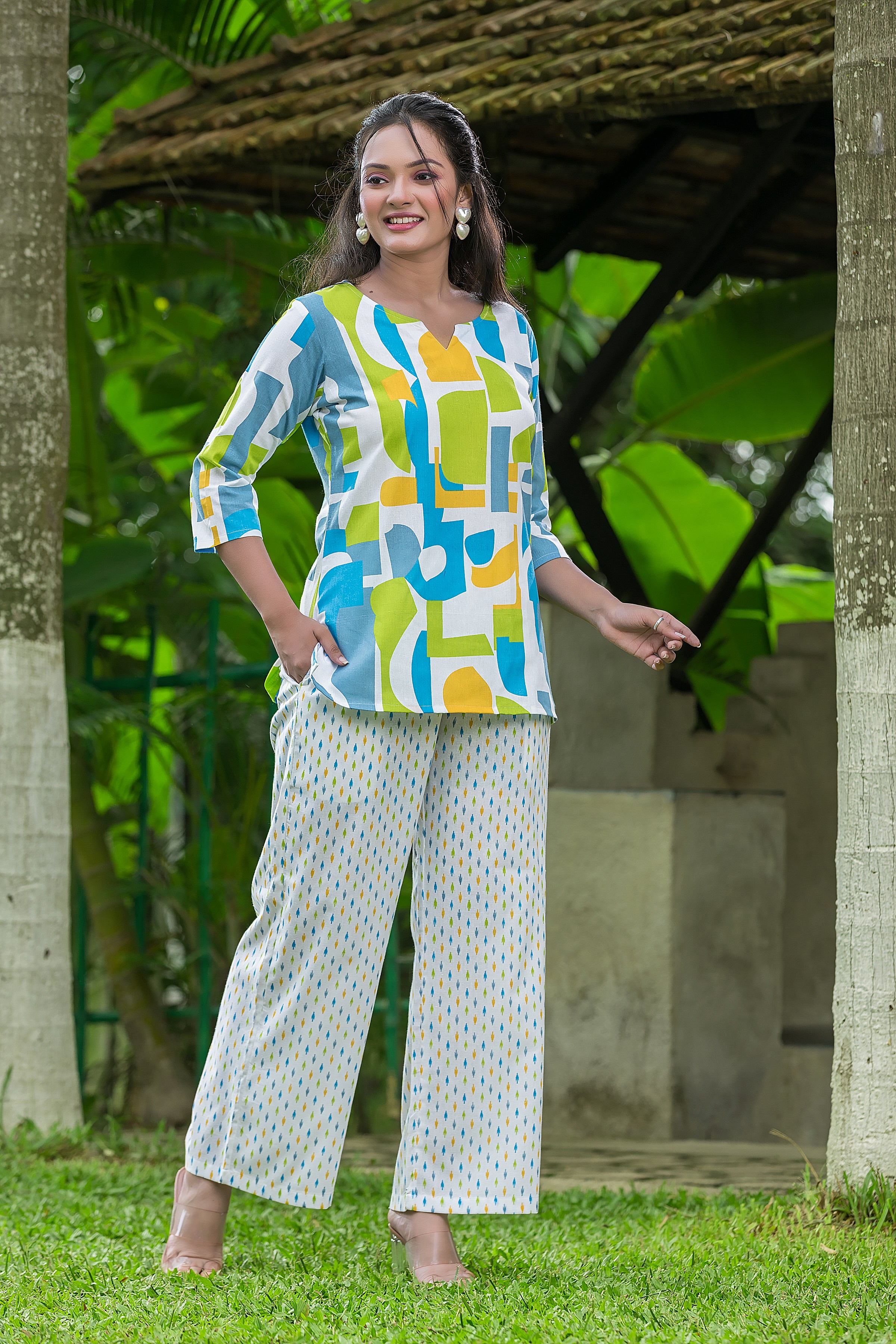 Women's Multicolour Cotton Co-ord Set