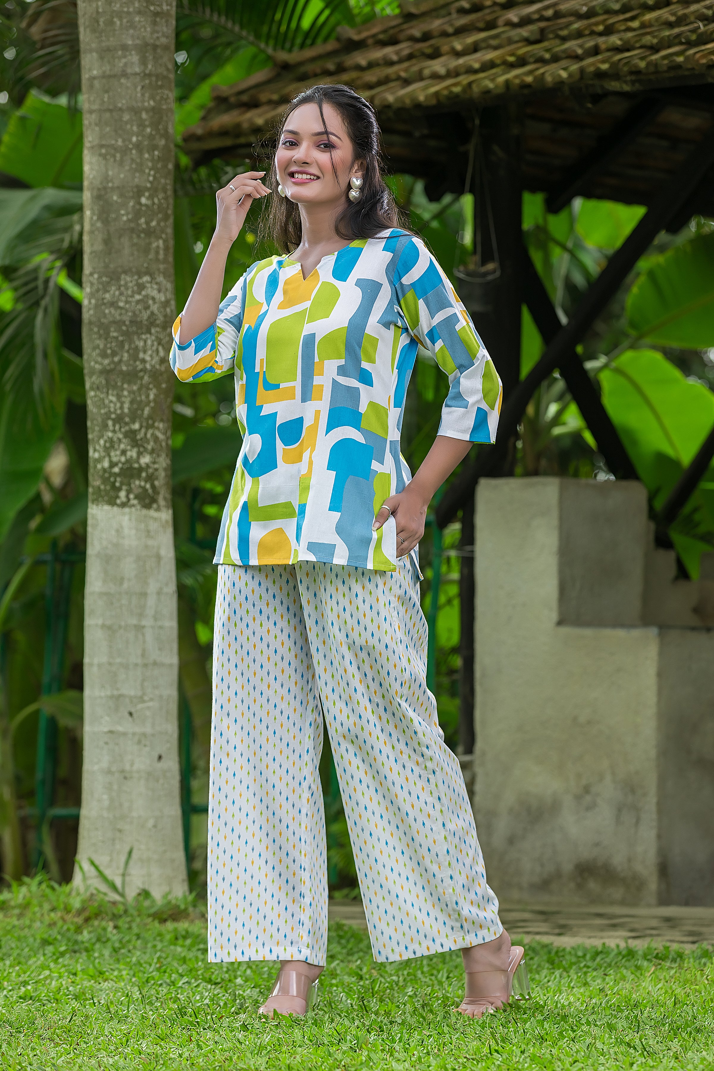 Women's Multicolour Cotton Co-ord Set