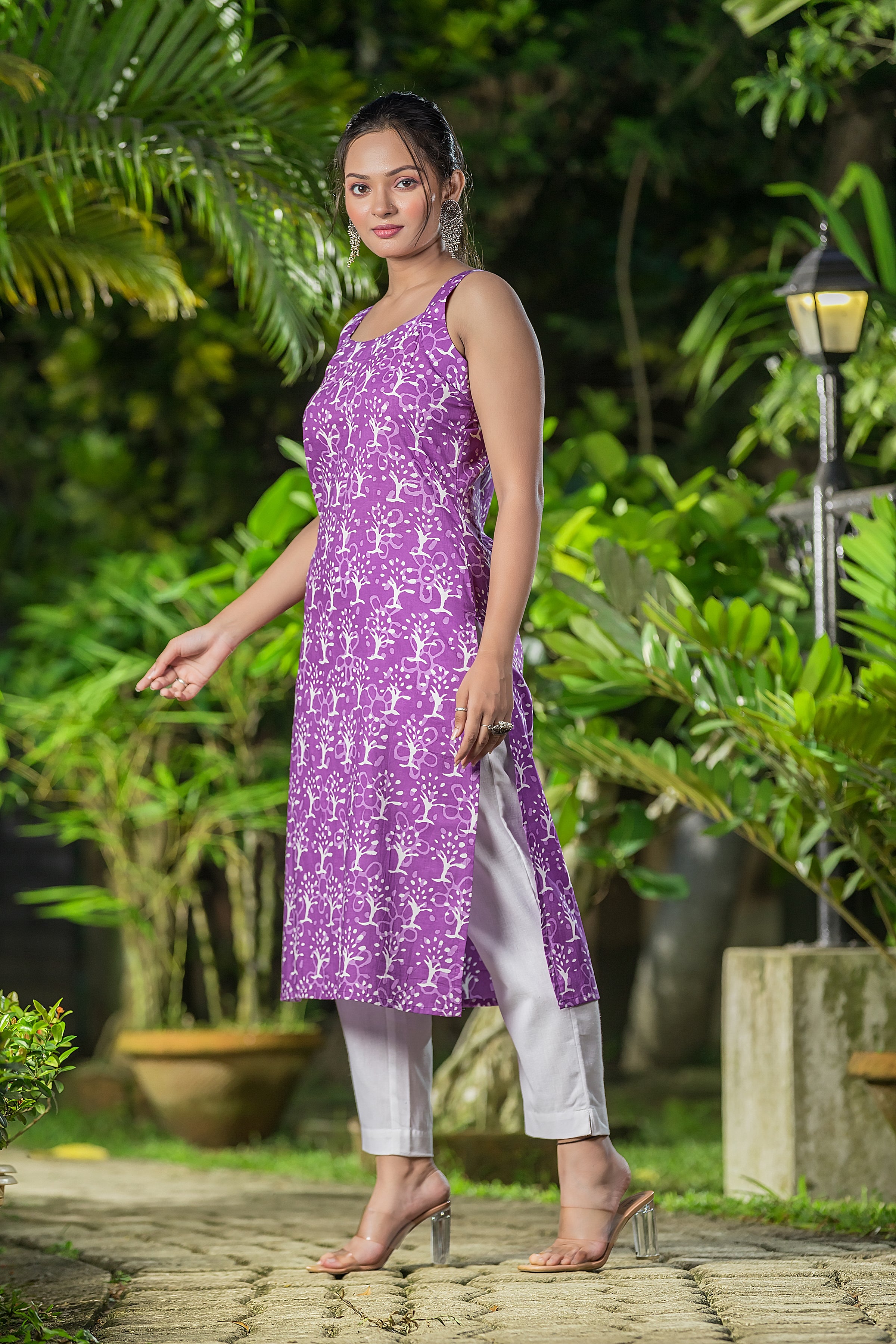 Women's Purple Cotton Kurti