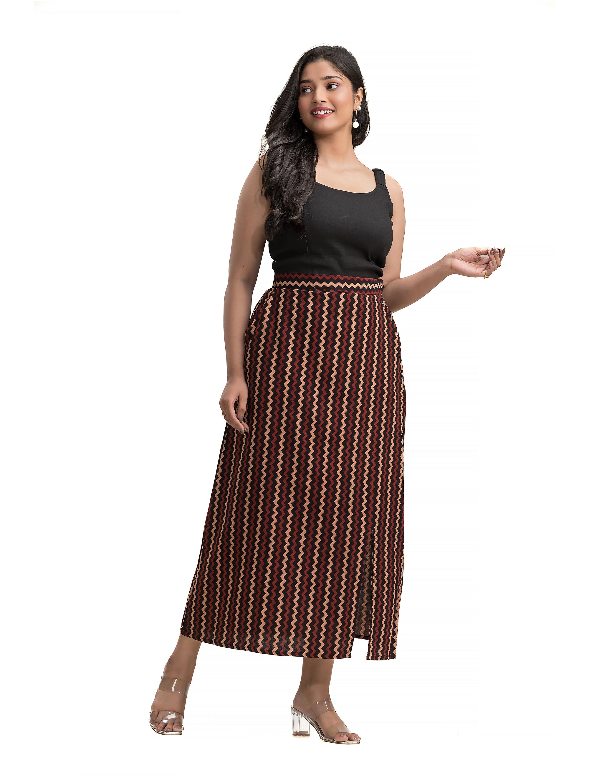 Pencil Skirt with Geometric Print