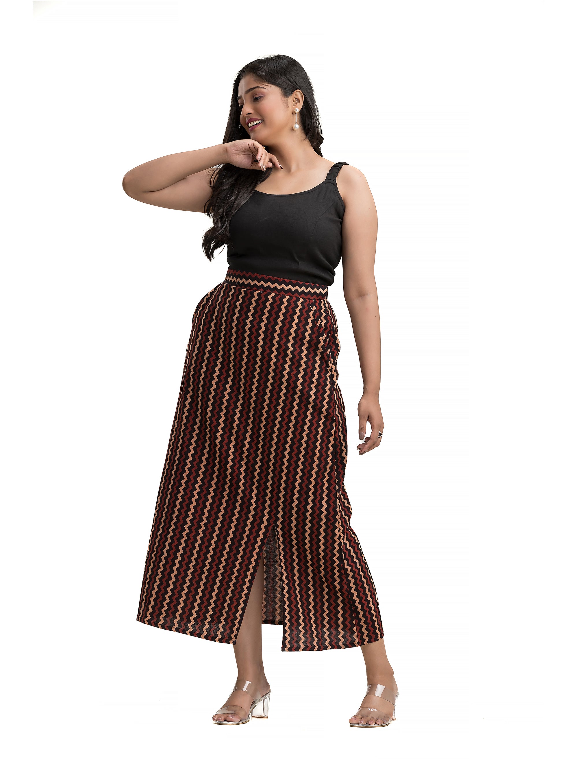 Pencil Skirt with Geometric Print