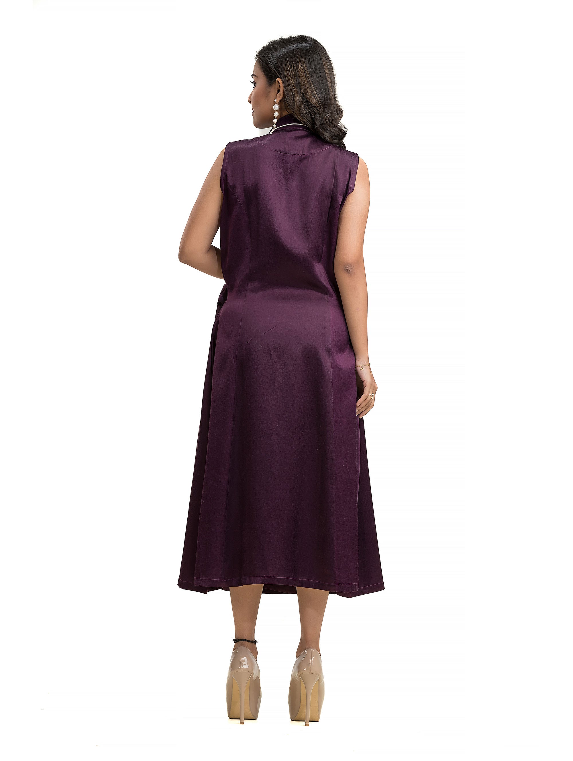 Purple Body Wrapper Dress in Silk