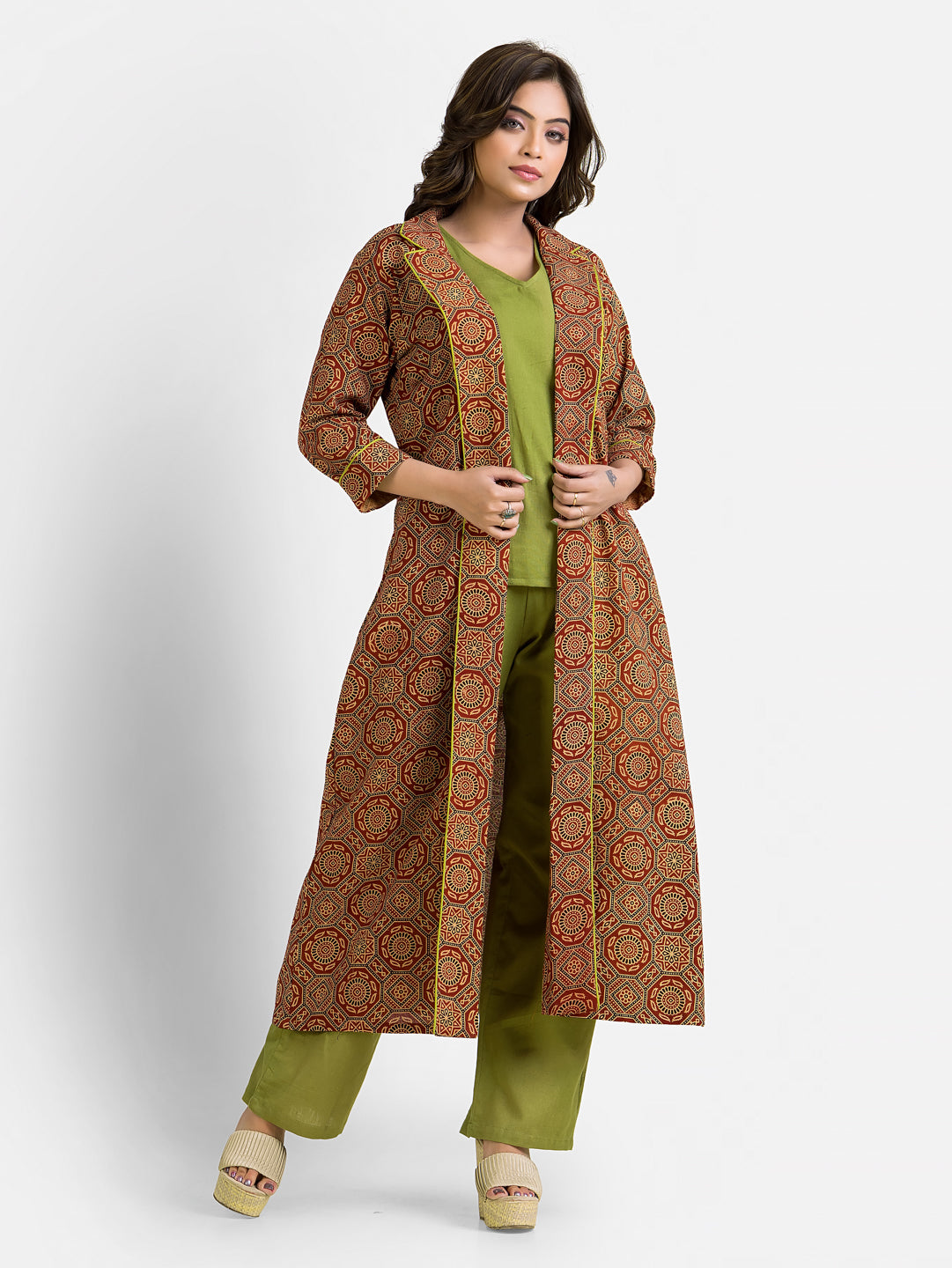 Women's Cotton Beige Long Shrug