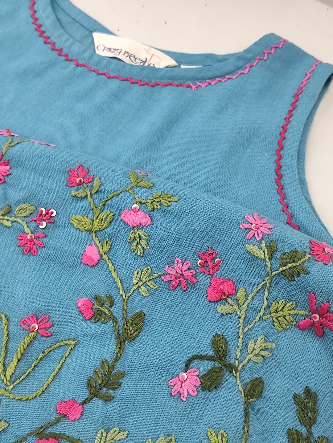 Women's Thread Work Blue Dress