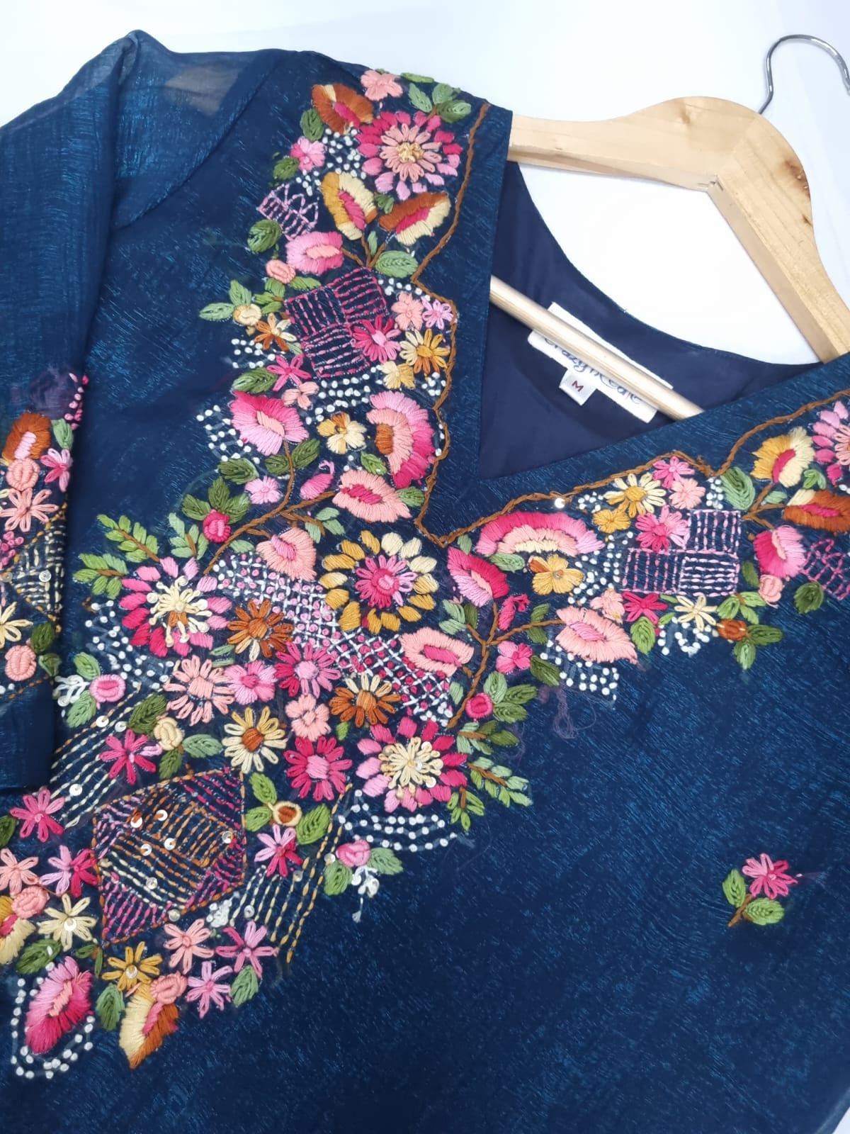 Women's Blue Handwork Kurti