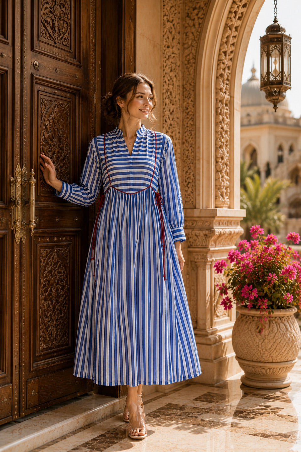 Women's Green 3/4th Sleeves dress