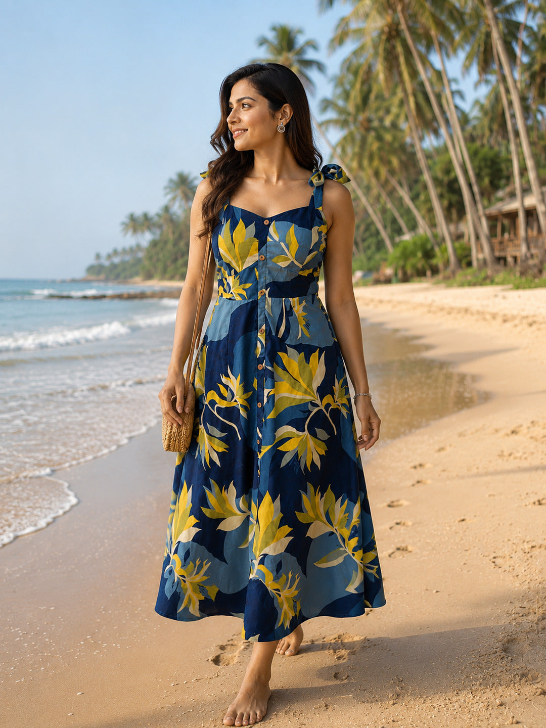 Crazy Needle Blue Party Dress