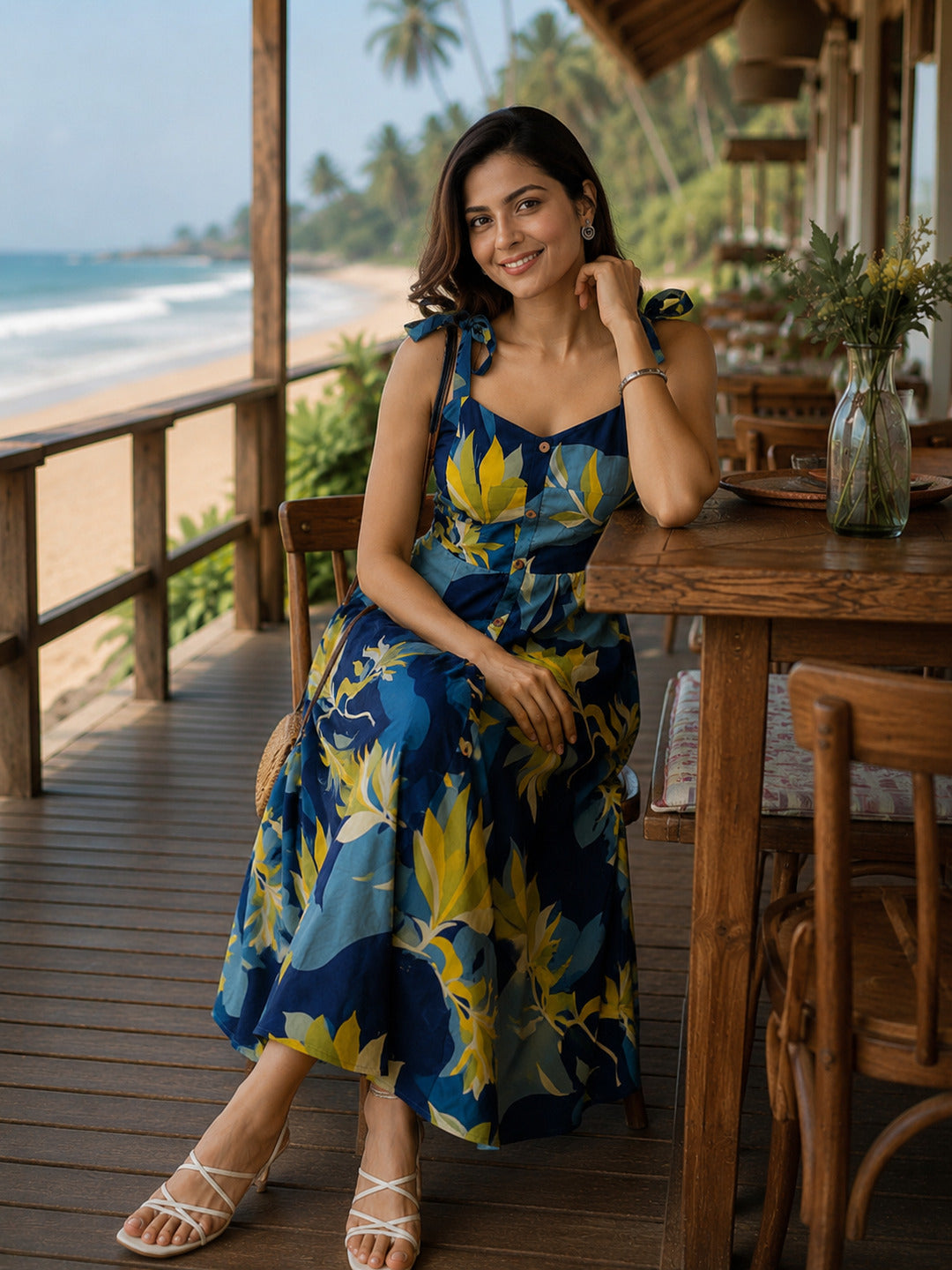 Crazy Needle Blue Party Dress