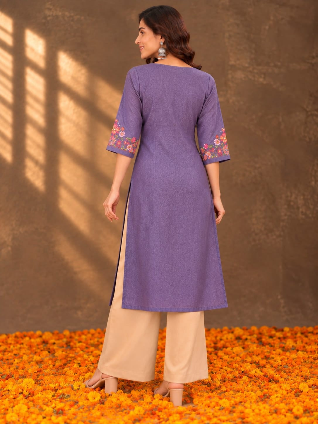Women's Lavender Handwork Kurti