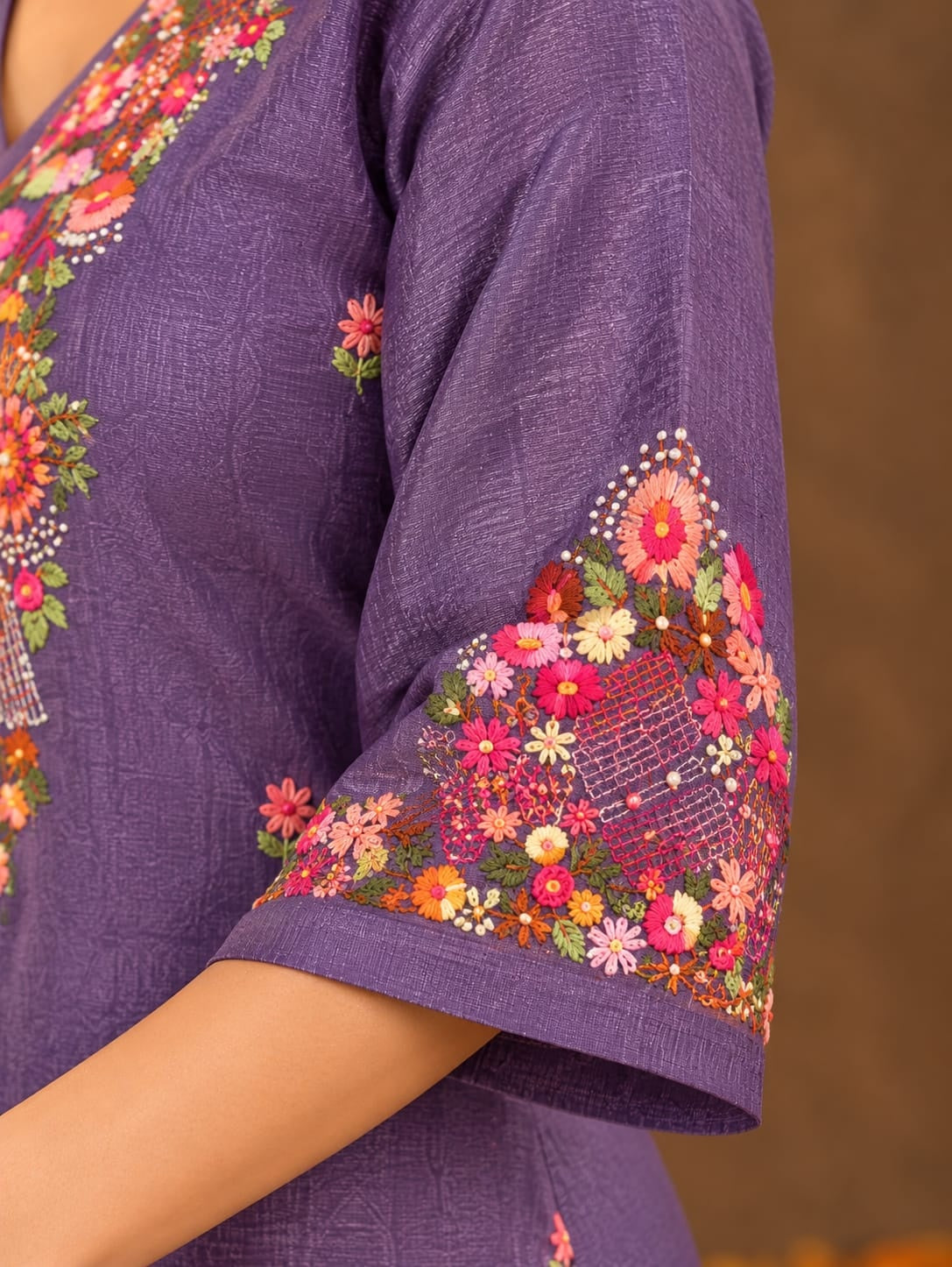 Women's Lavender Handwork Kurti