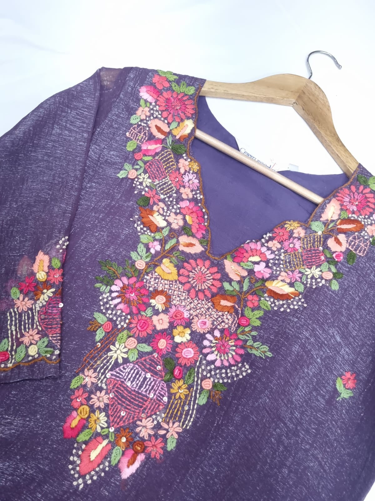 Women's Lavender Handwork Kurti