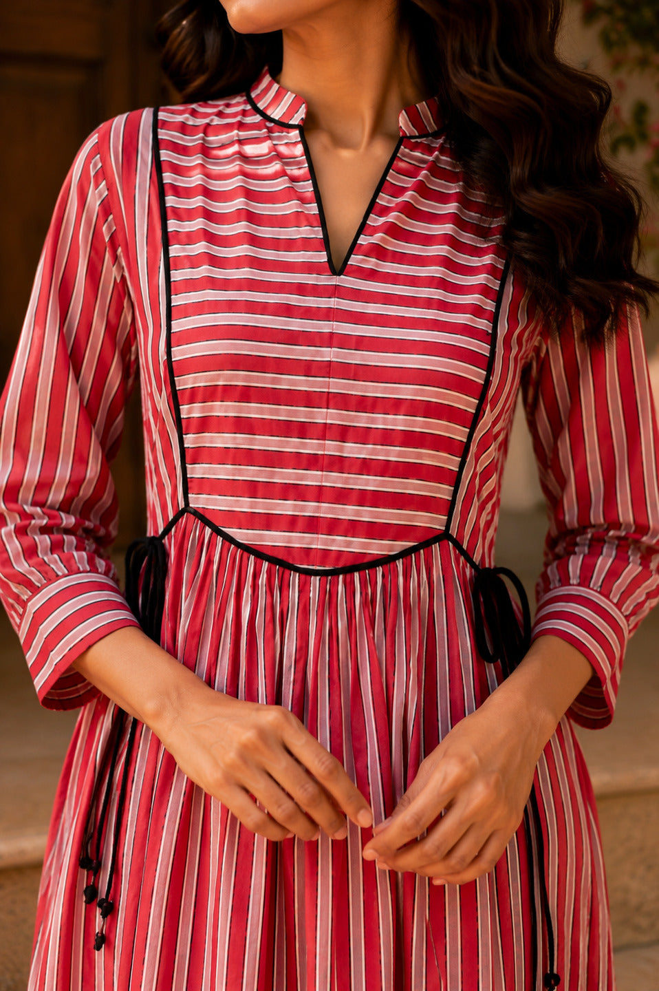 Women's Red 3/4th Sleeves dress
