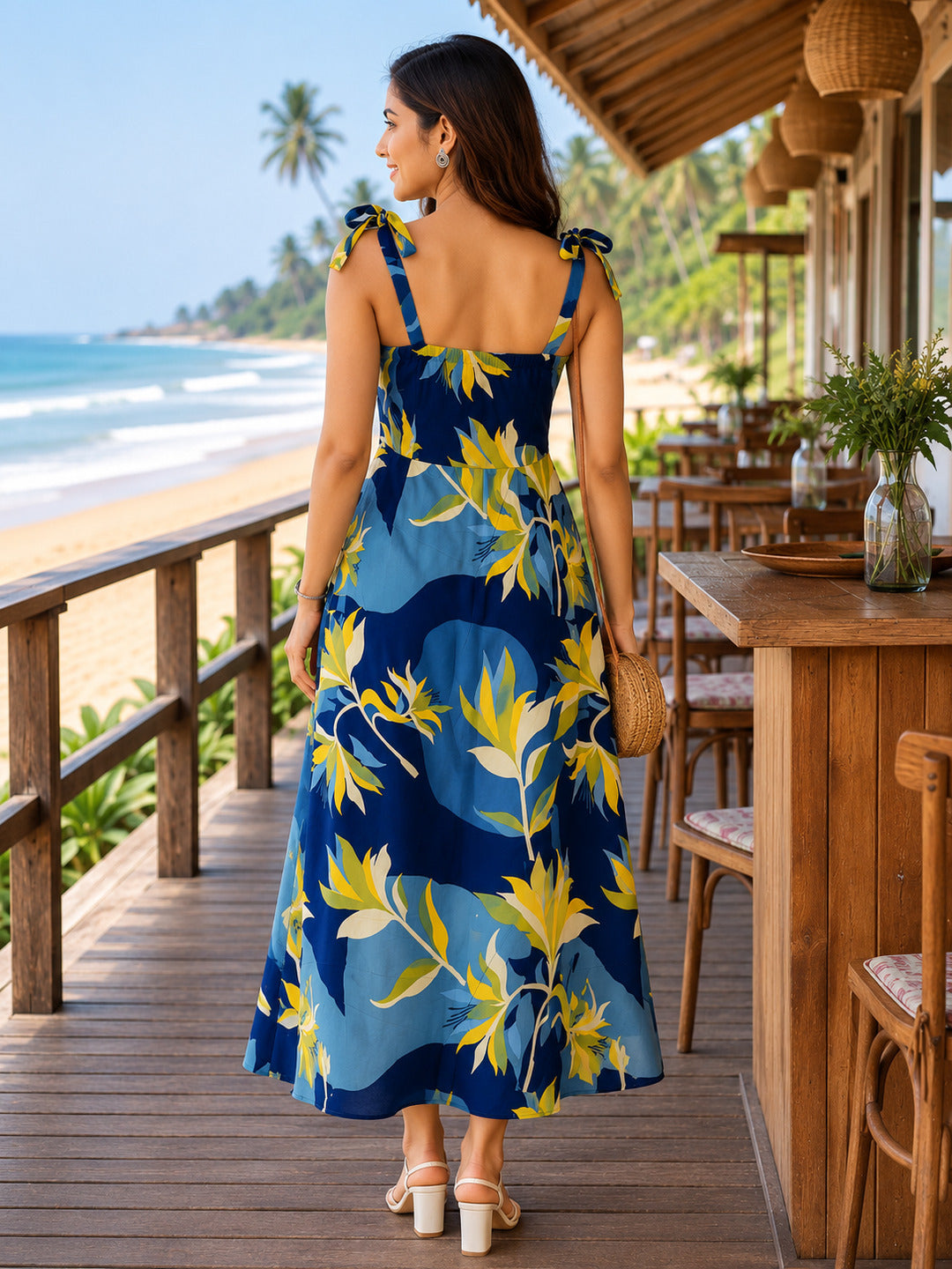 Crazy Needle Blue Party Dress
