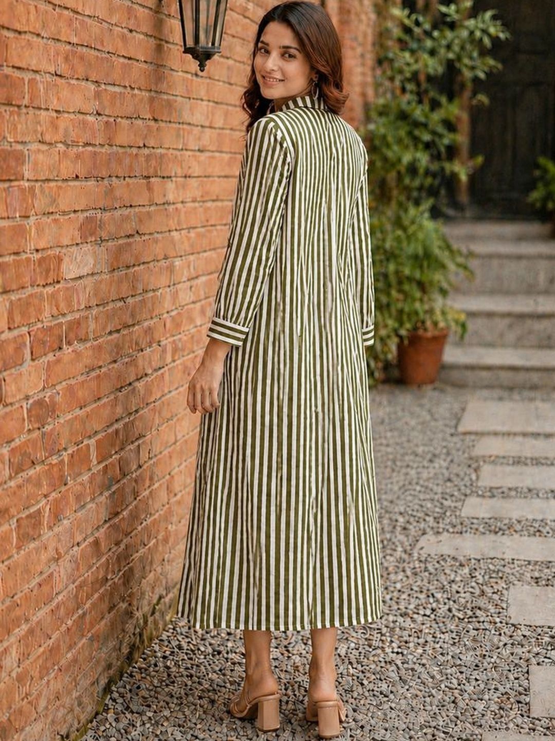Women's Bottle Green 3/4th Sleeves dress