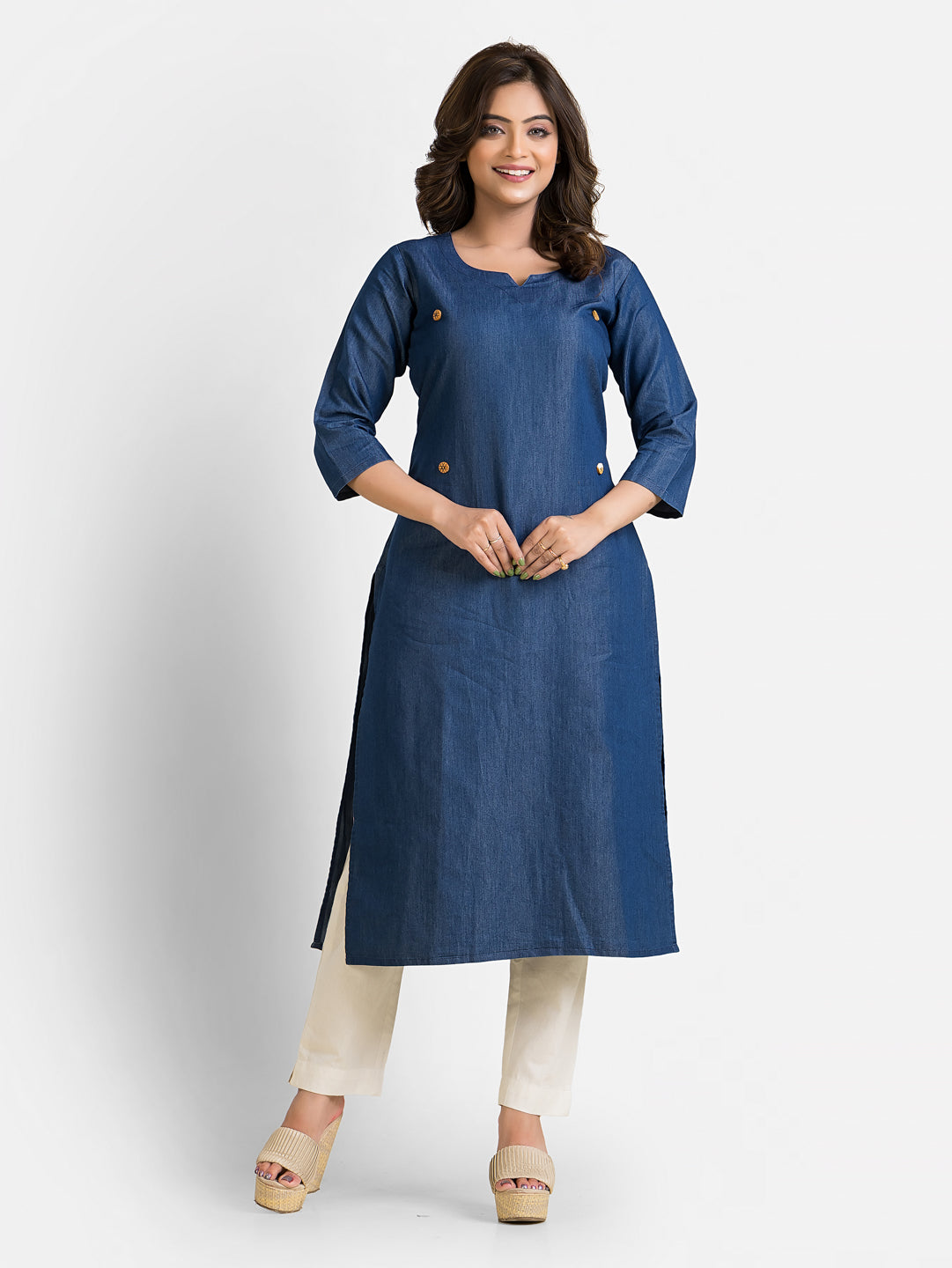 Women's Denim Blue Kurta