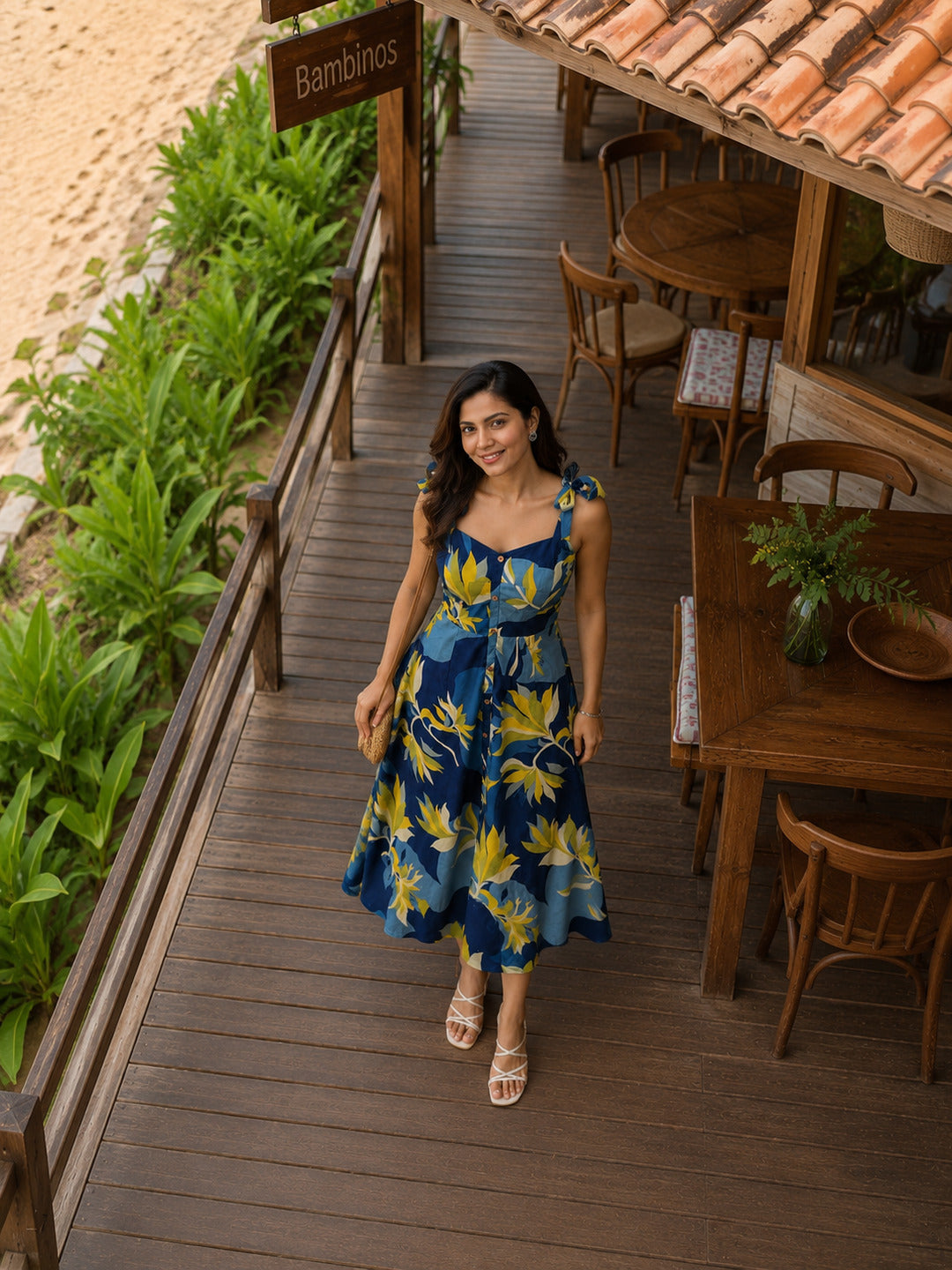 Crazy Needle Blue Party Dress