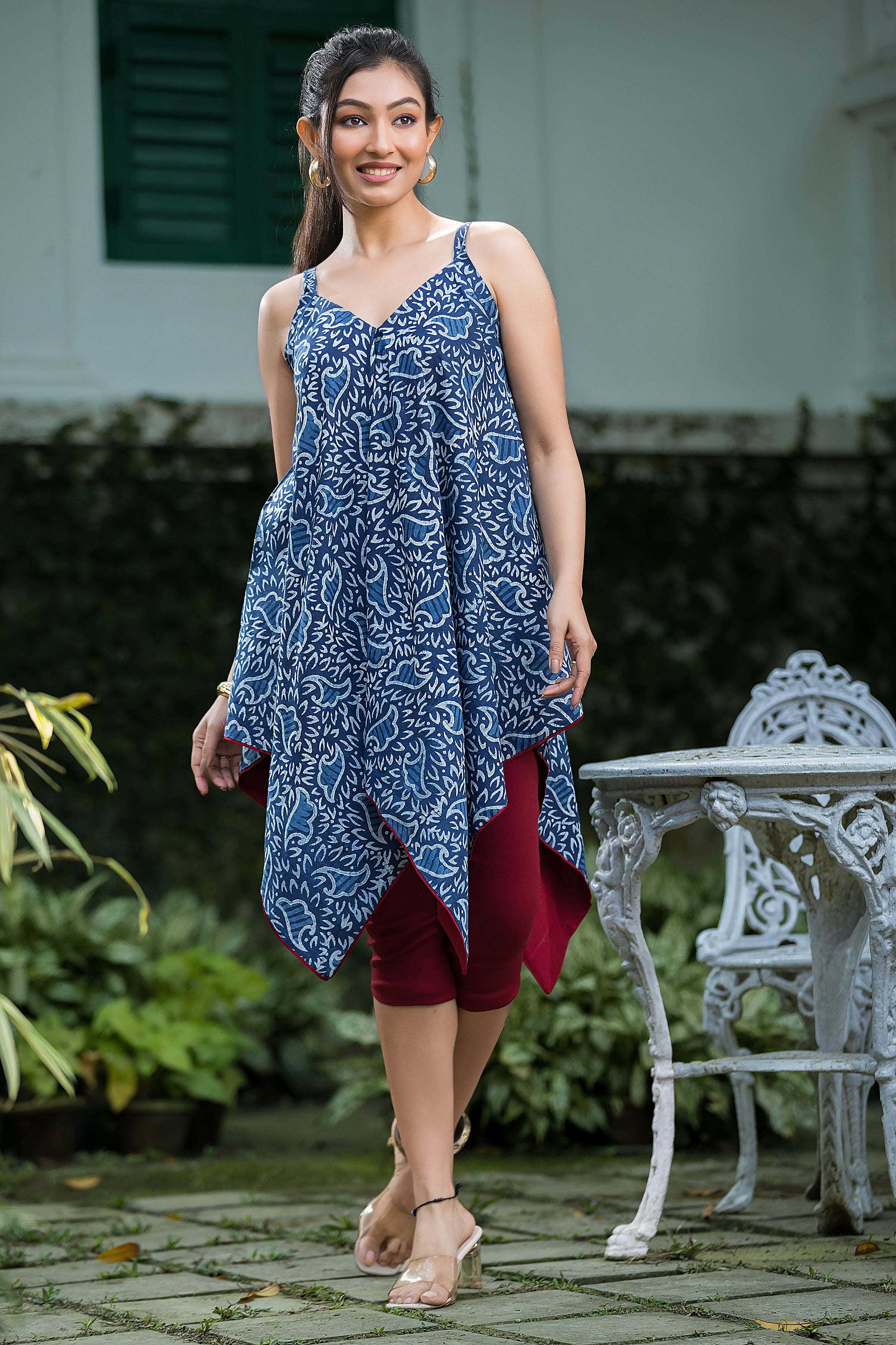 Women's Cotton Kite shape Blue Dress