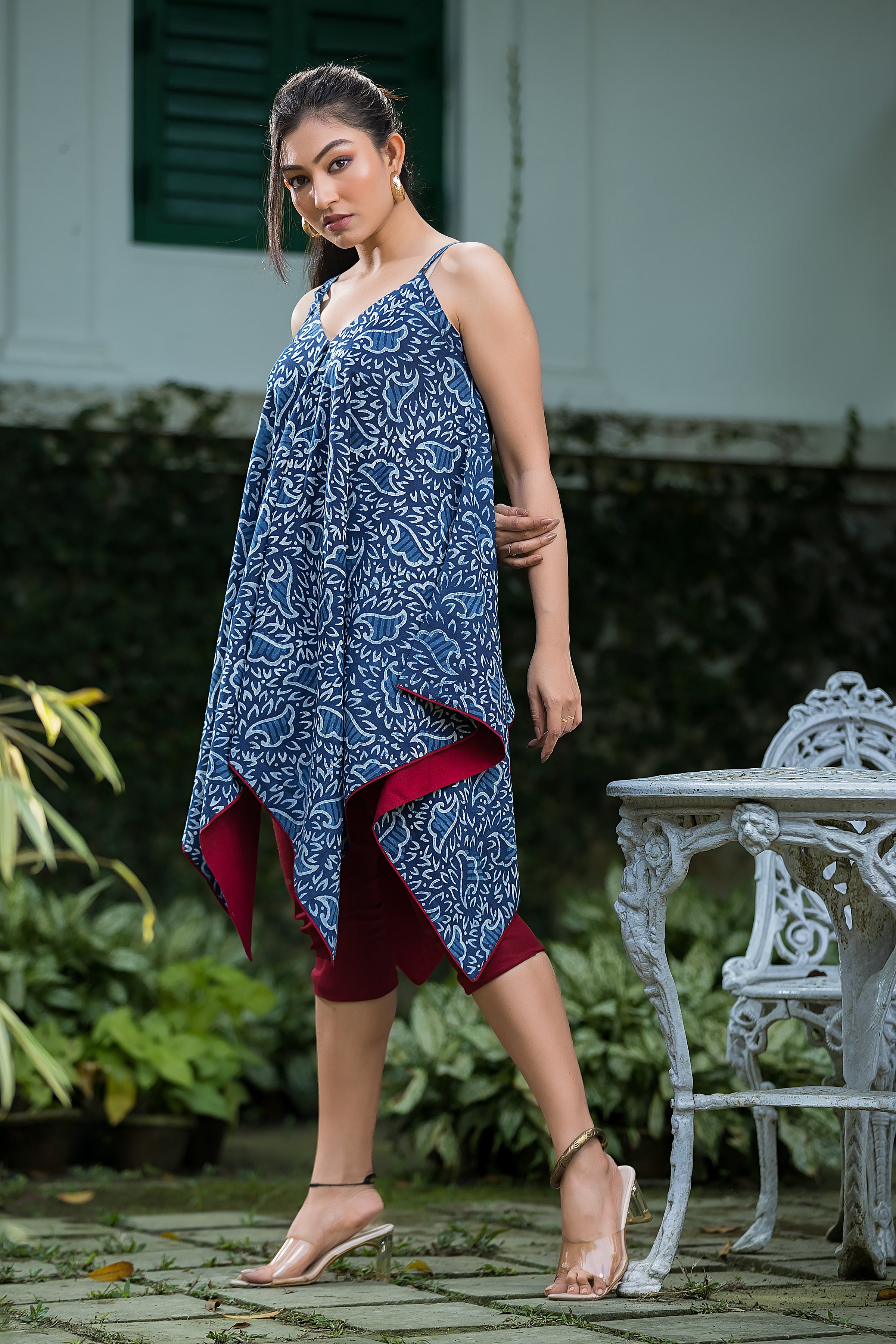 Women's Cotton Kite shape Blue Dress