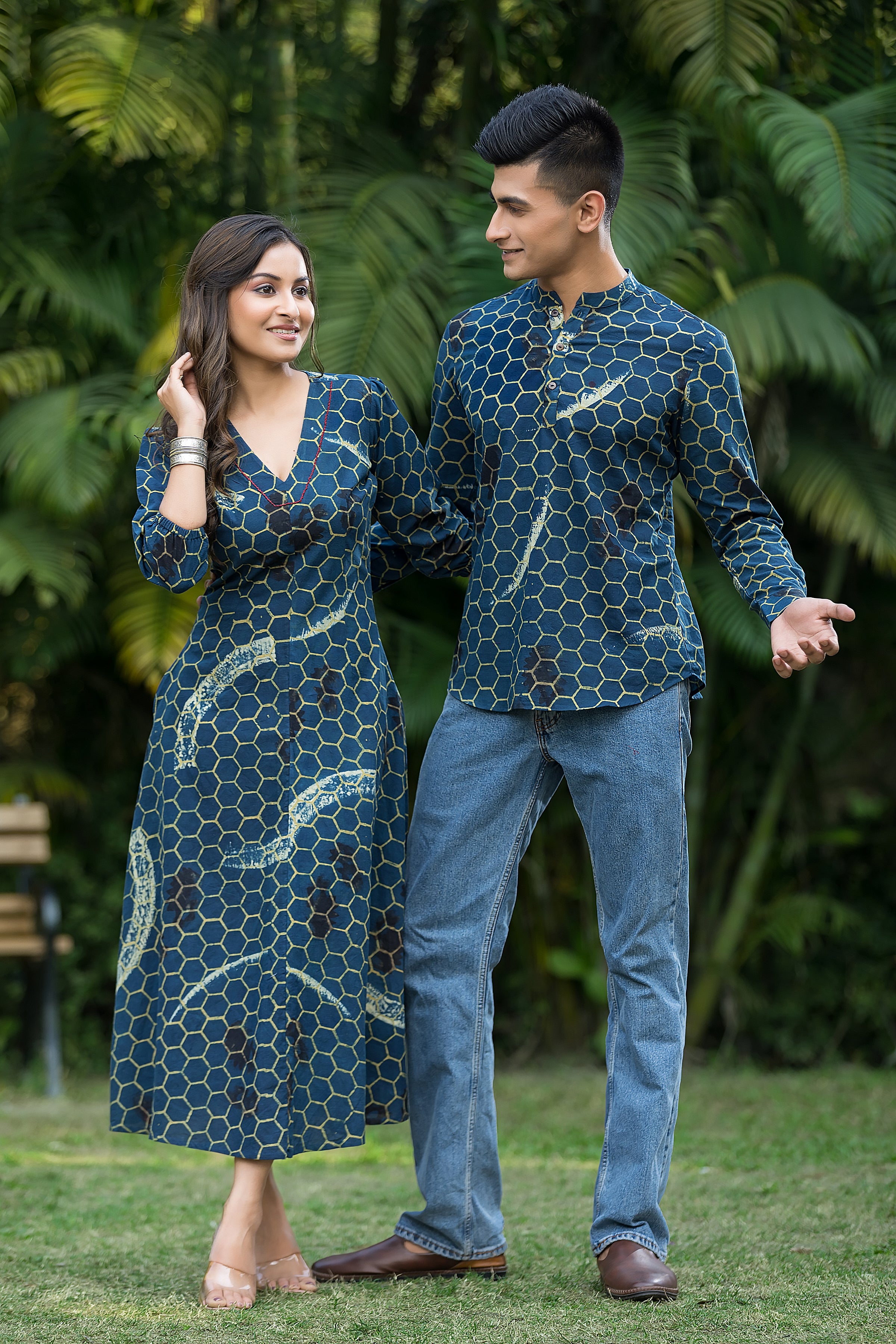 Natural Indigo Couple Combo