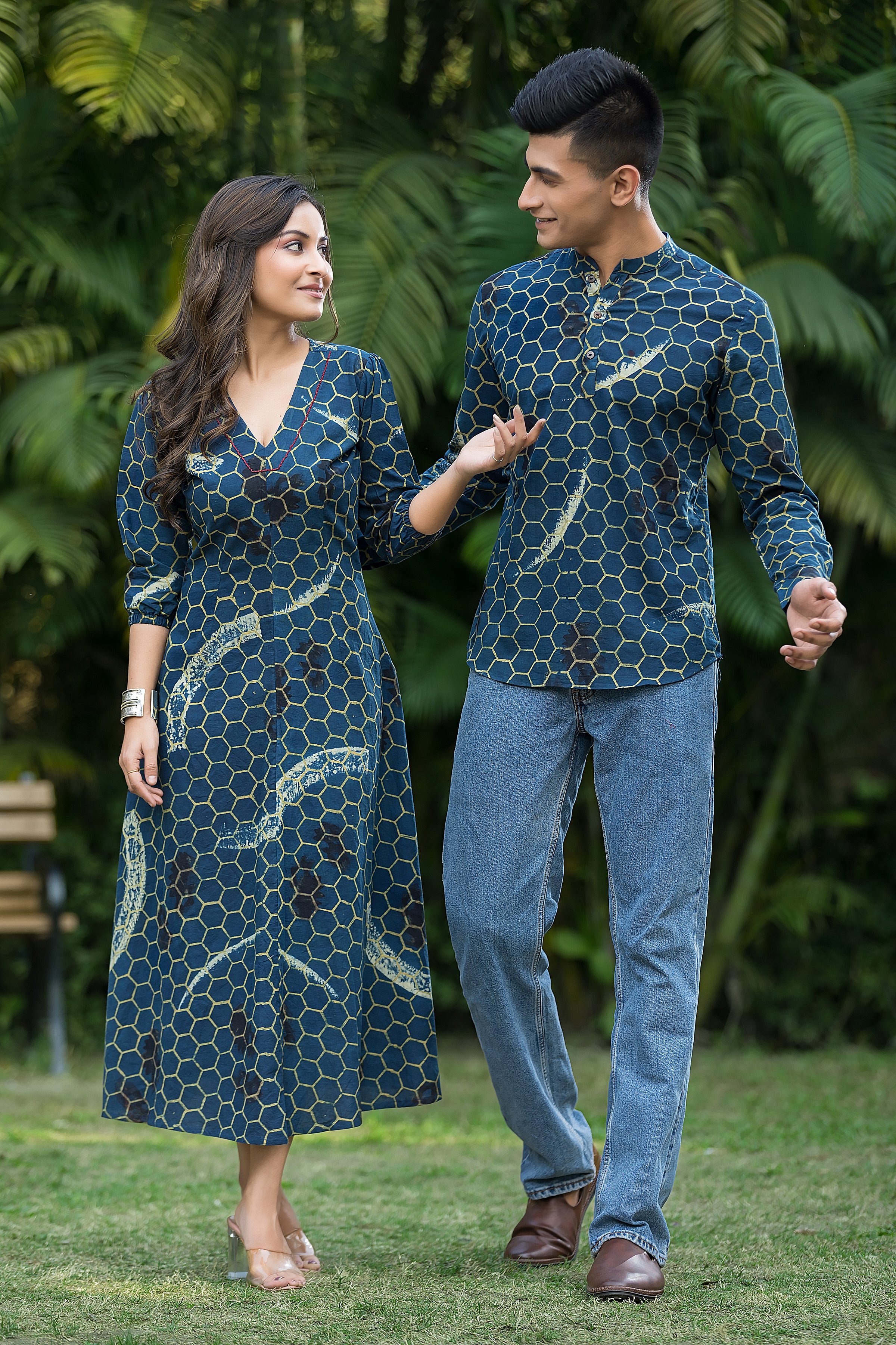 Natural Indigo Couple Combo