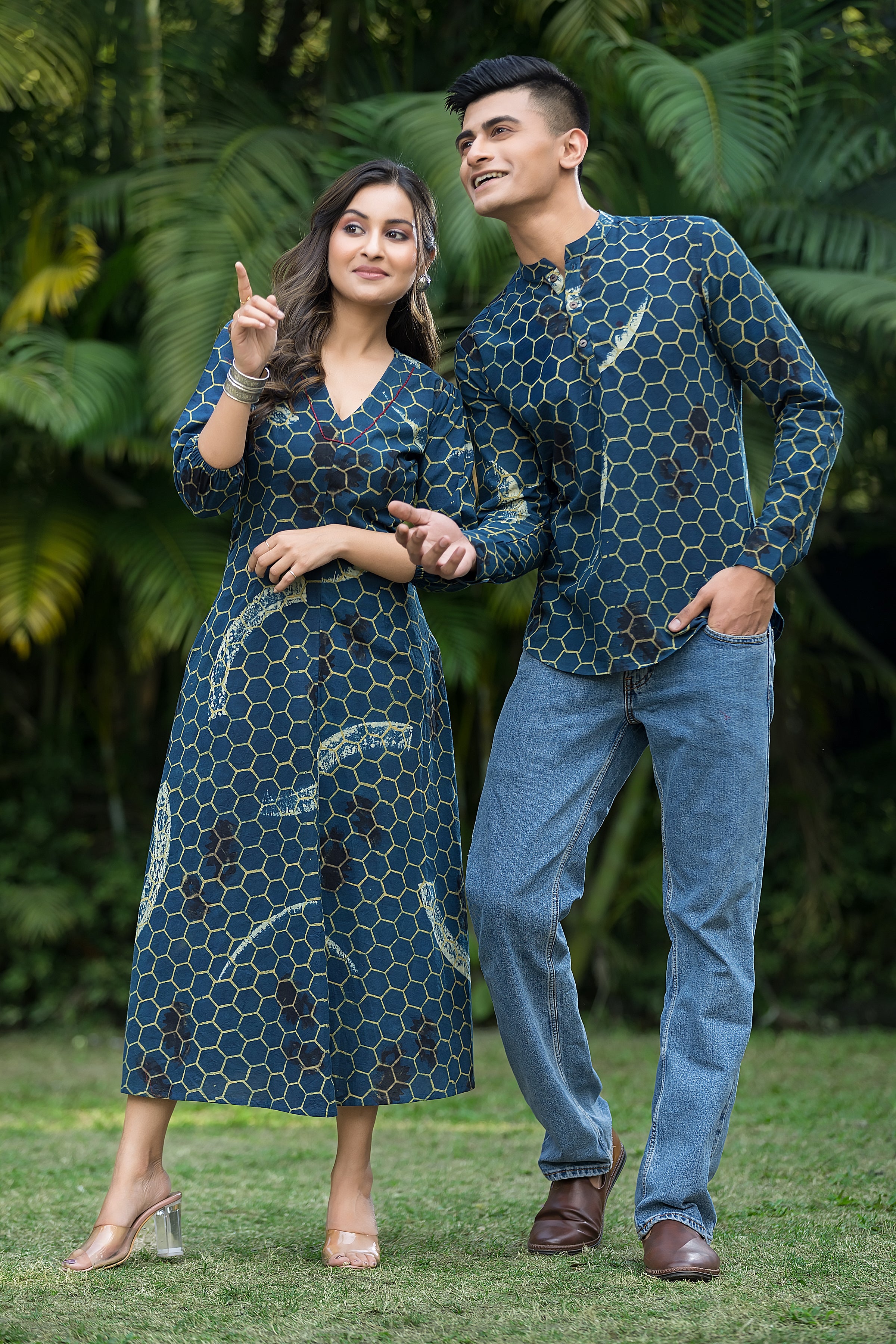 Natural Indigo Couple Combo