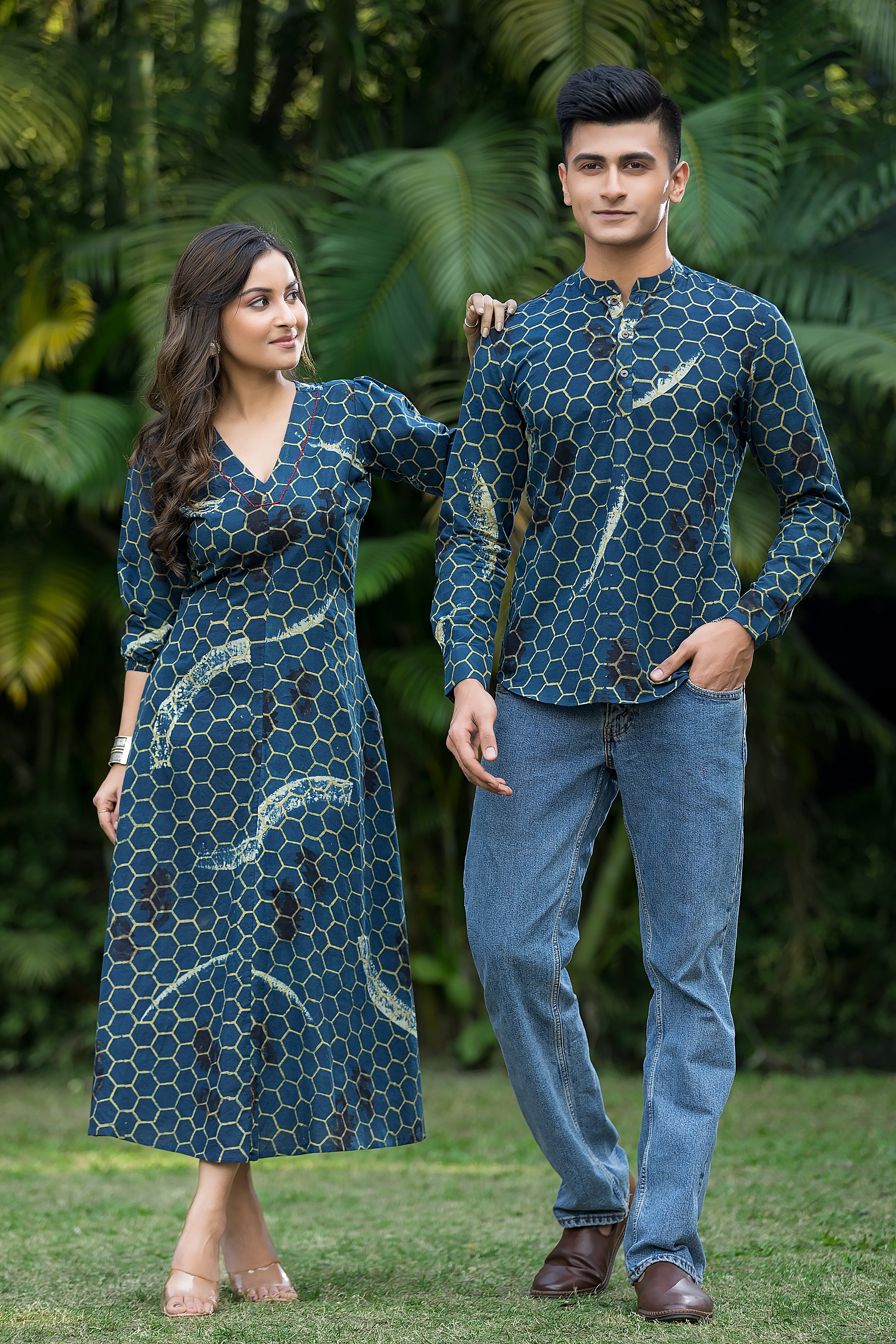 Natural Indigo Couple Combo