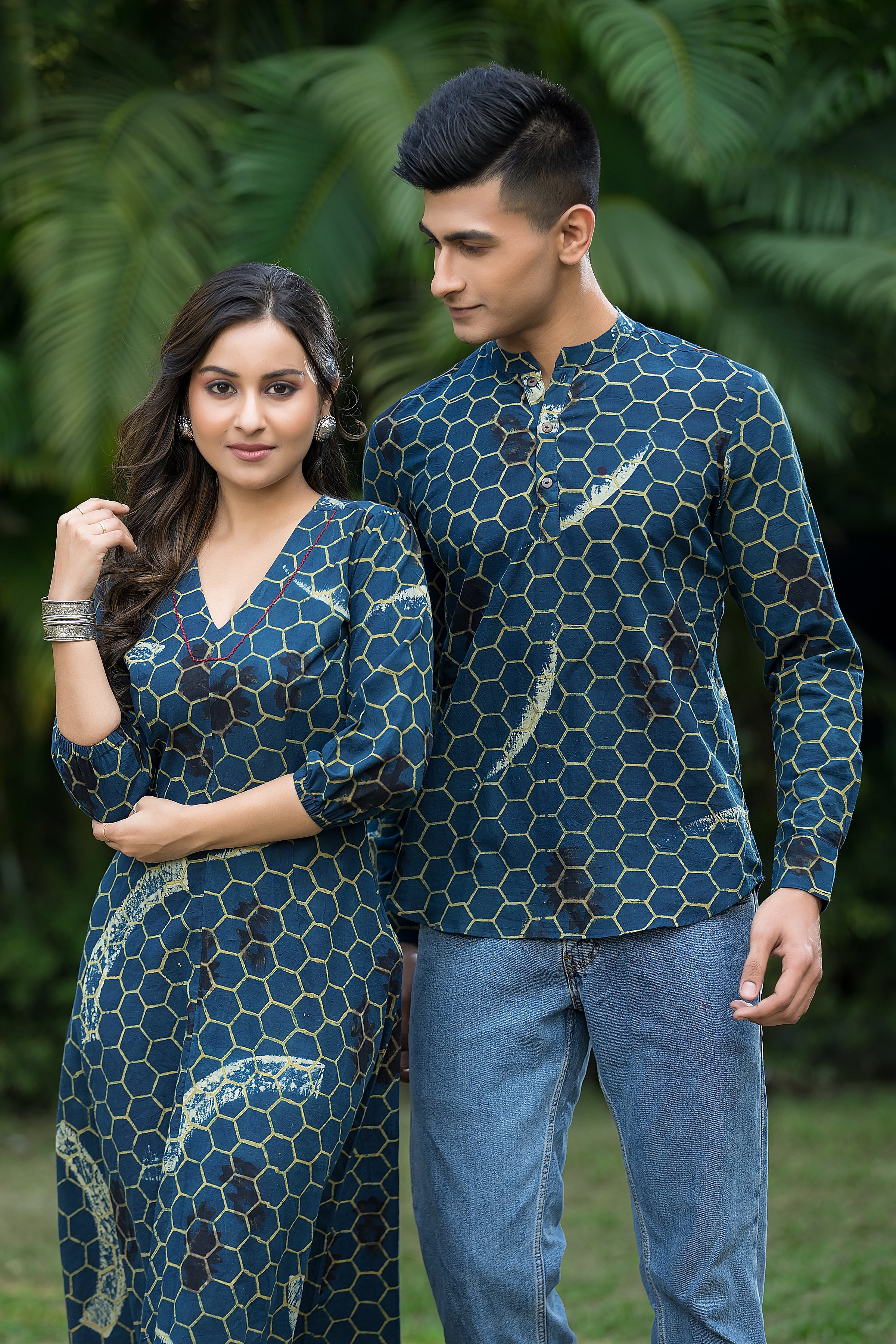 Natural Indigo Couple Combo