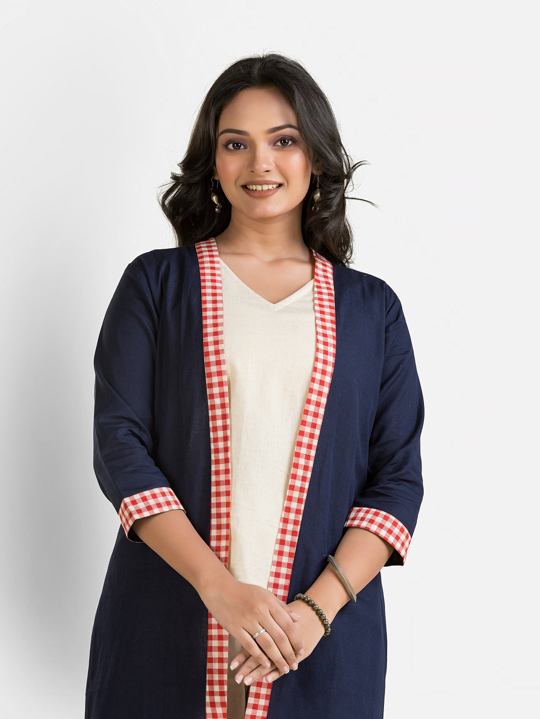 Women's Navy Long Cotton Shrug