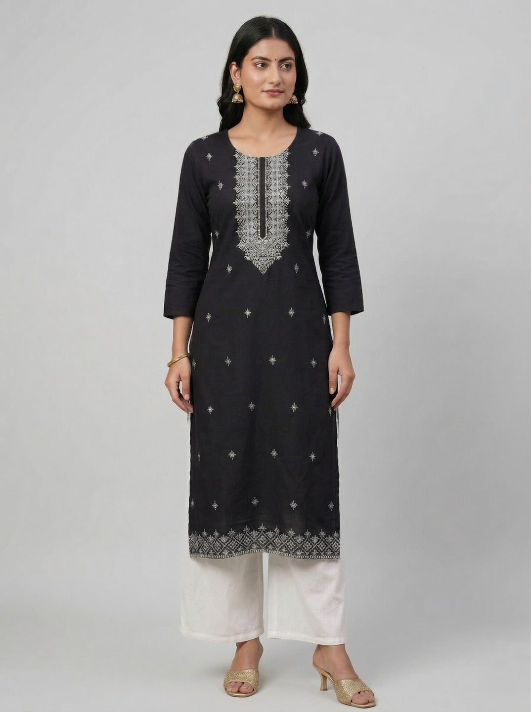 Women's Hand Work Black Kurti