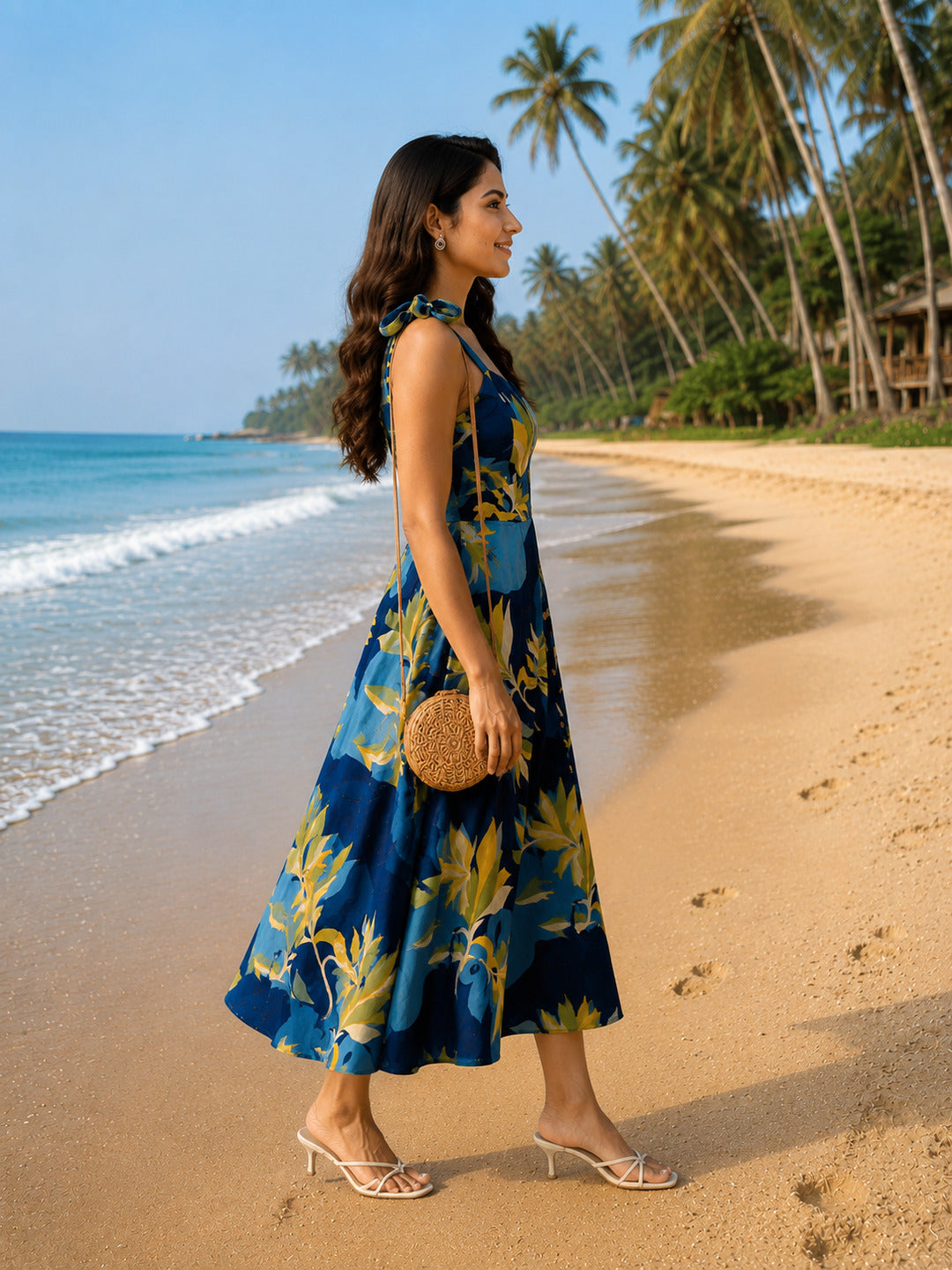 Crazy Needle Blue Party Dress