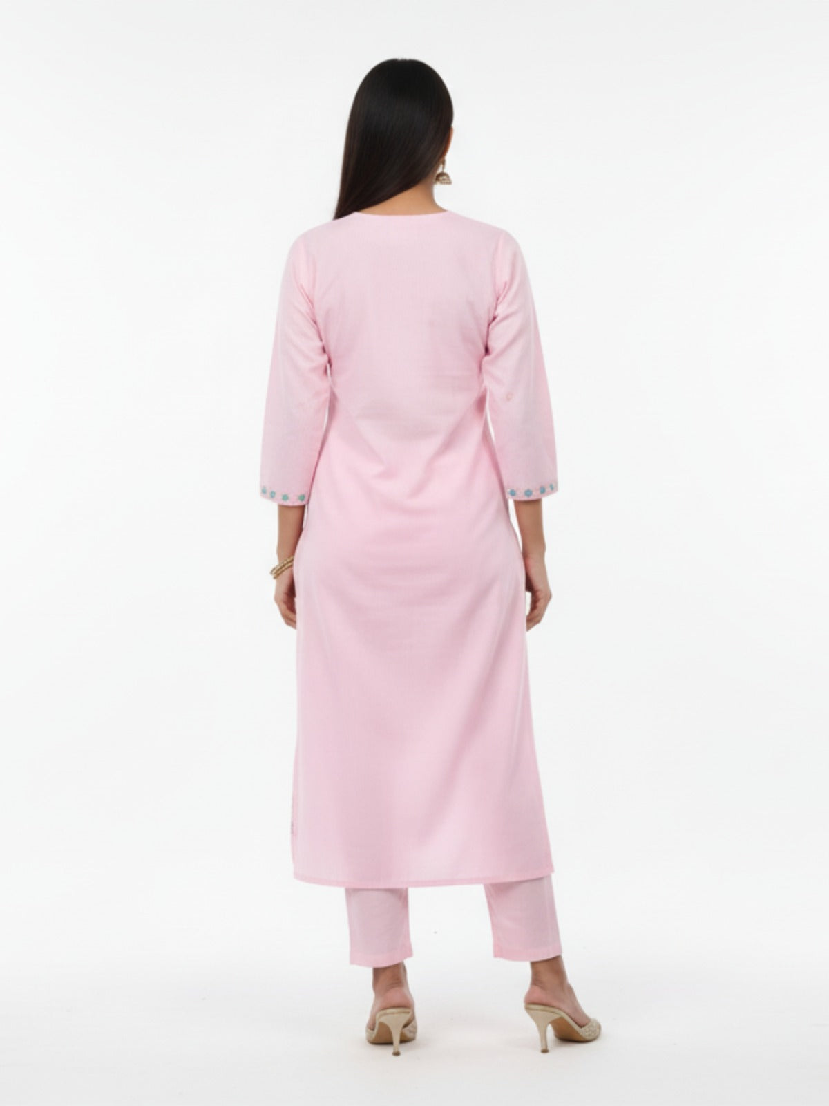 Women's Light Pink 3/4th Sleeves Kurti